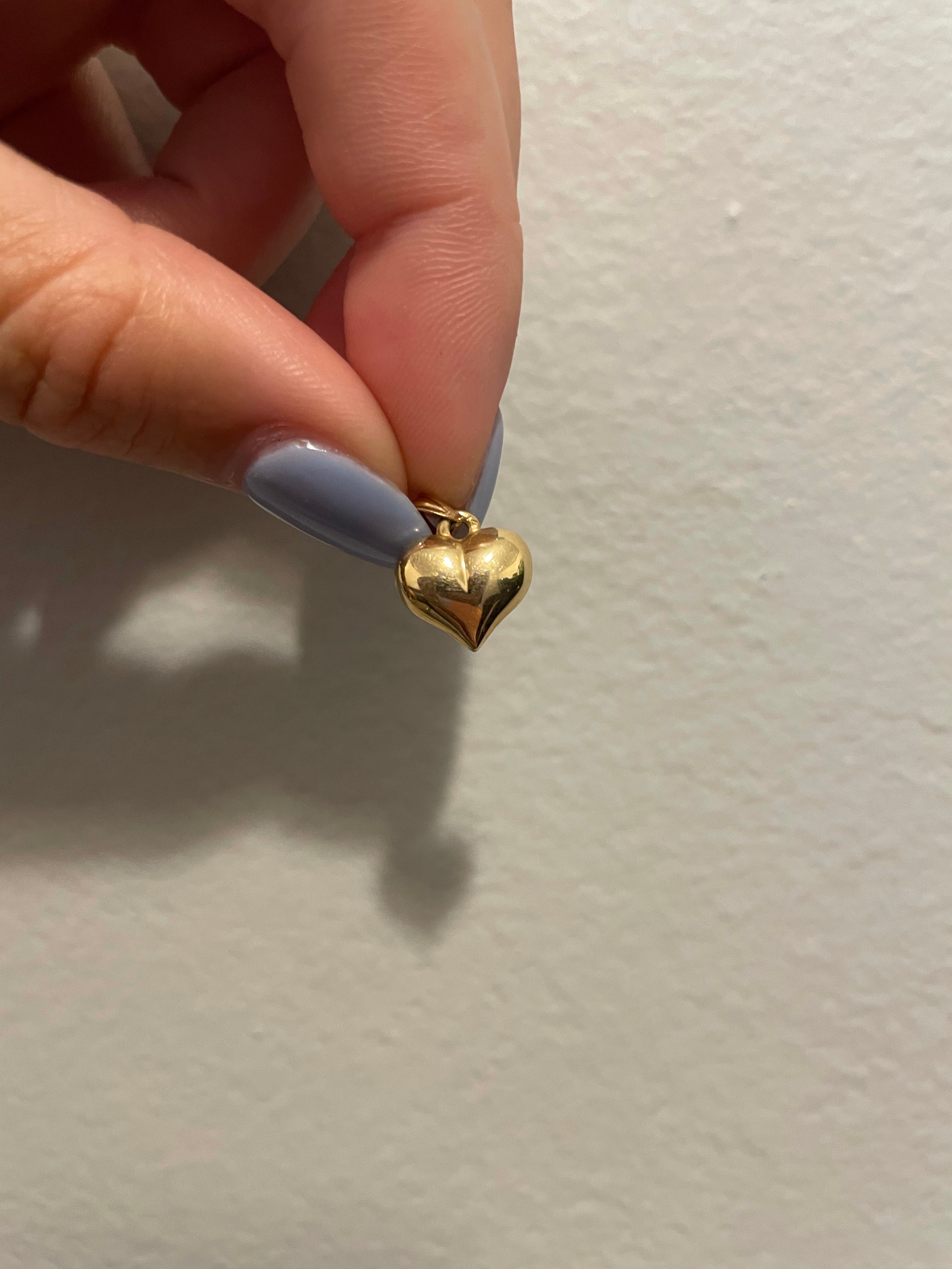 Vintage puffy heart charm