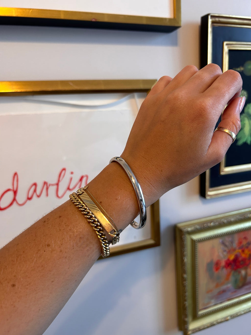 White Gold Snap Bangle