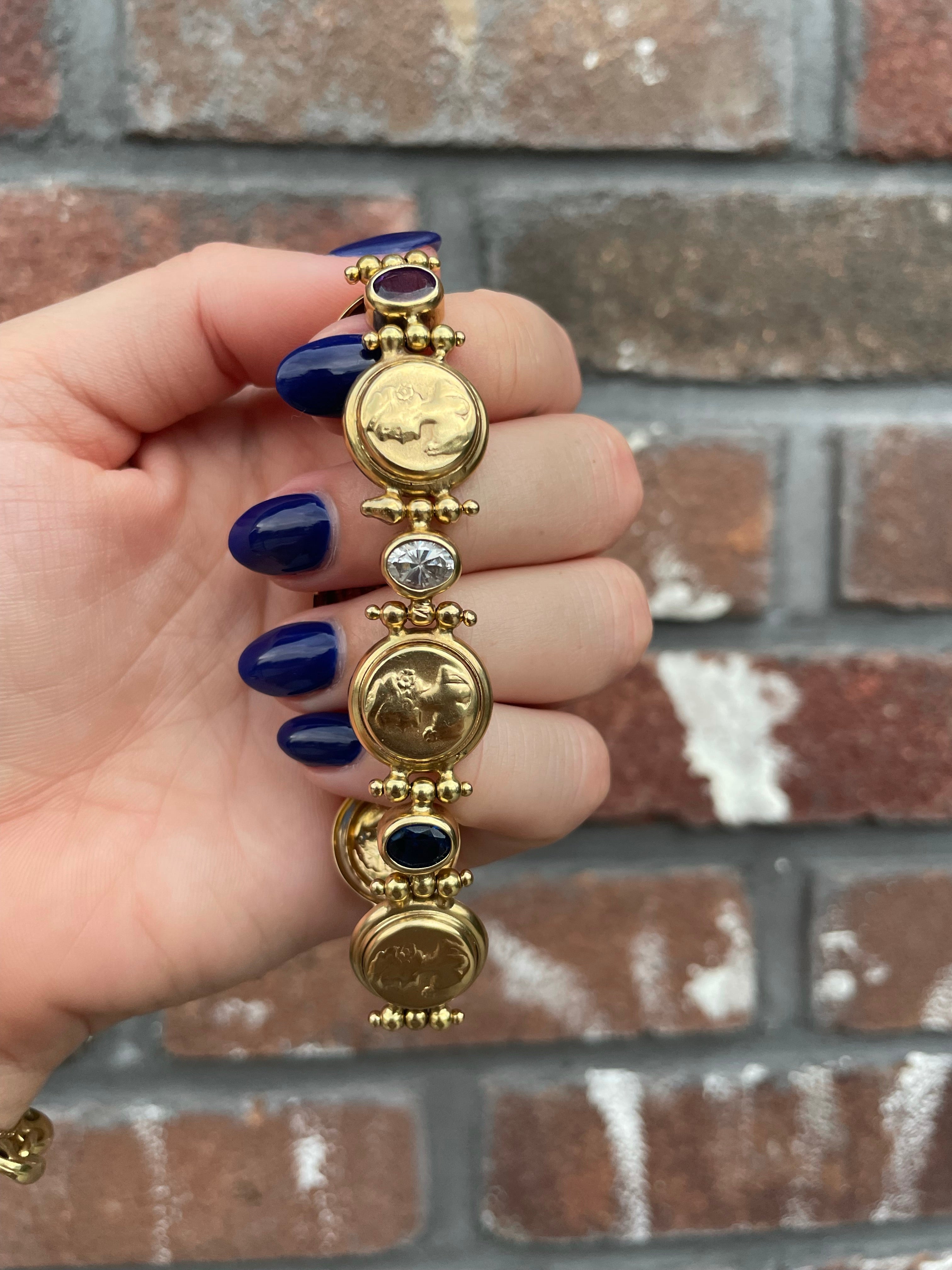 Vintage Lady Fatima Gemstone Bracelet