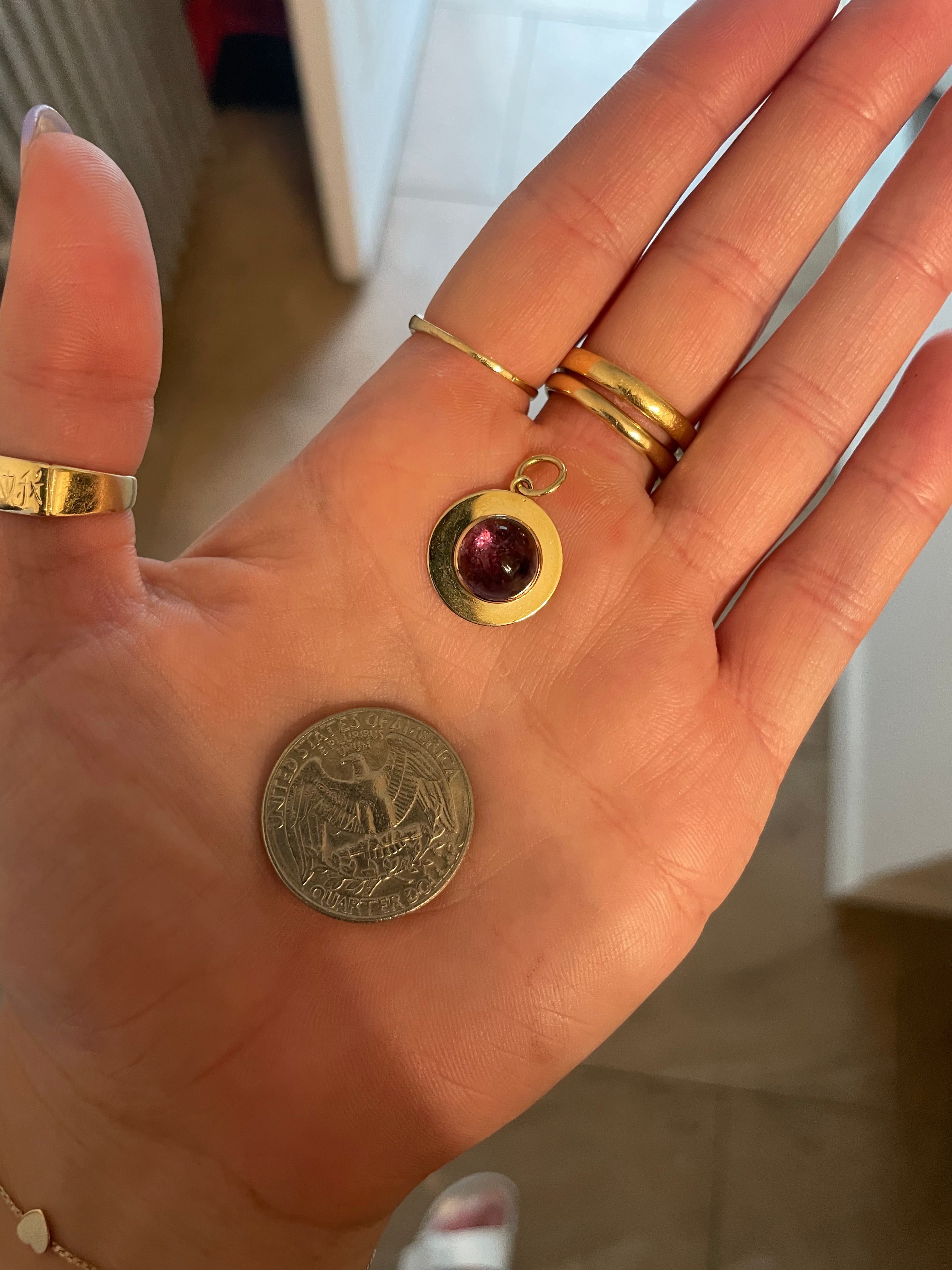 Amethyst Disk Pendant