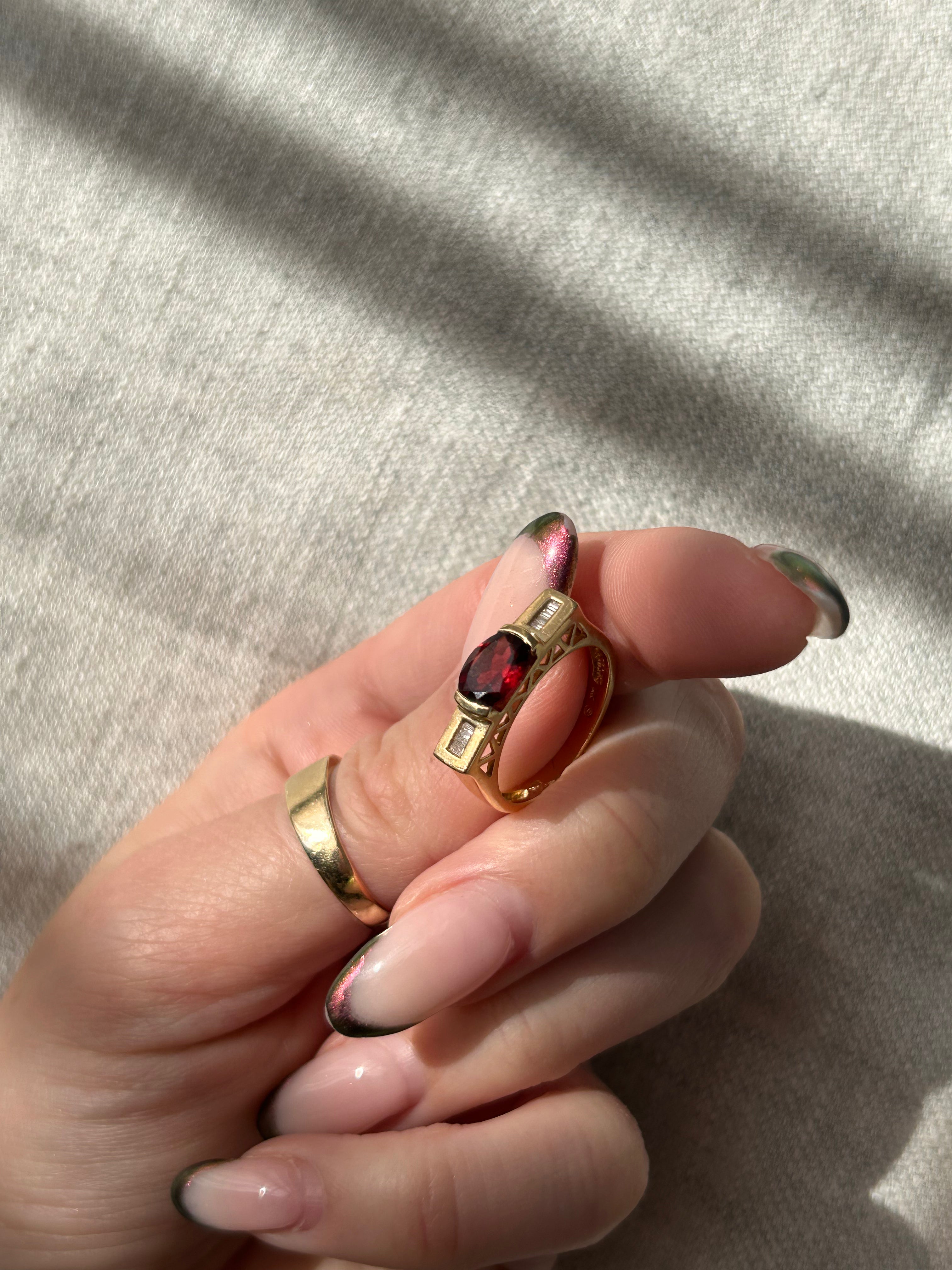 Ruby Square Diamond Ring