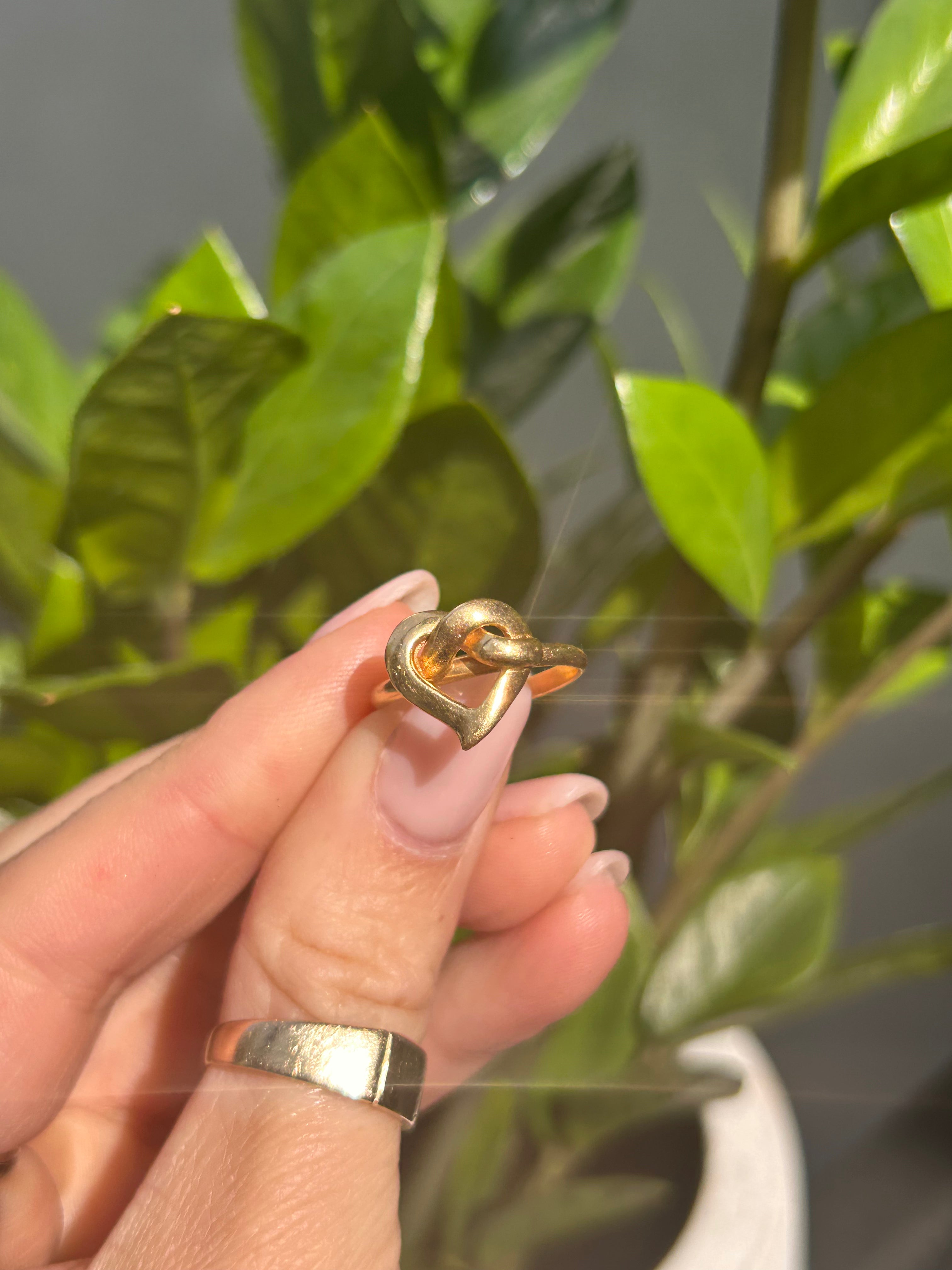 Knotted Heart Adjustable Ring