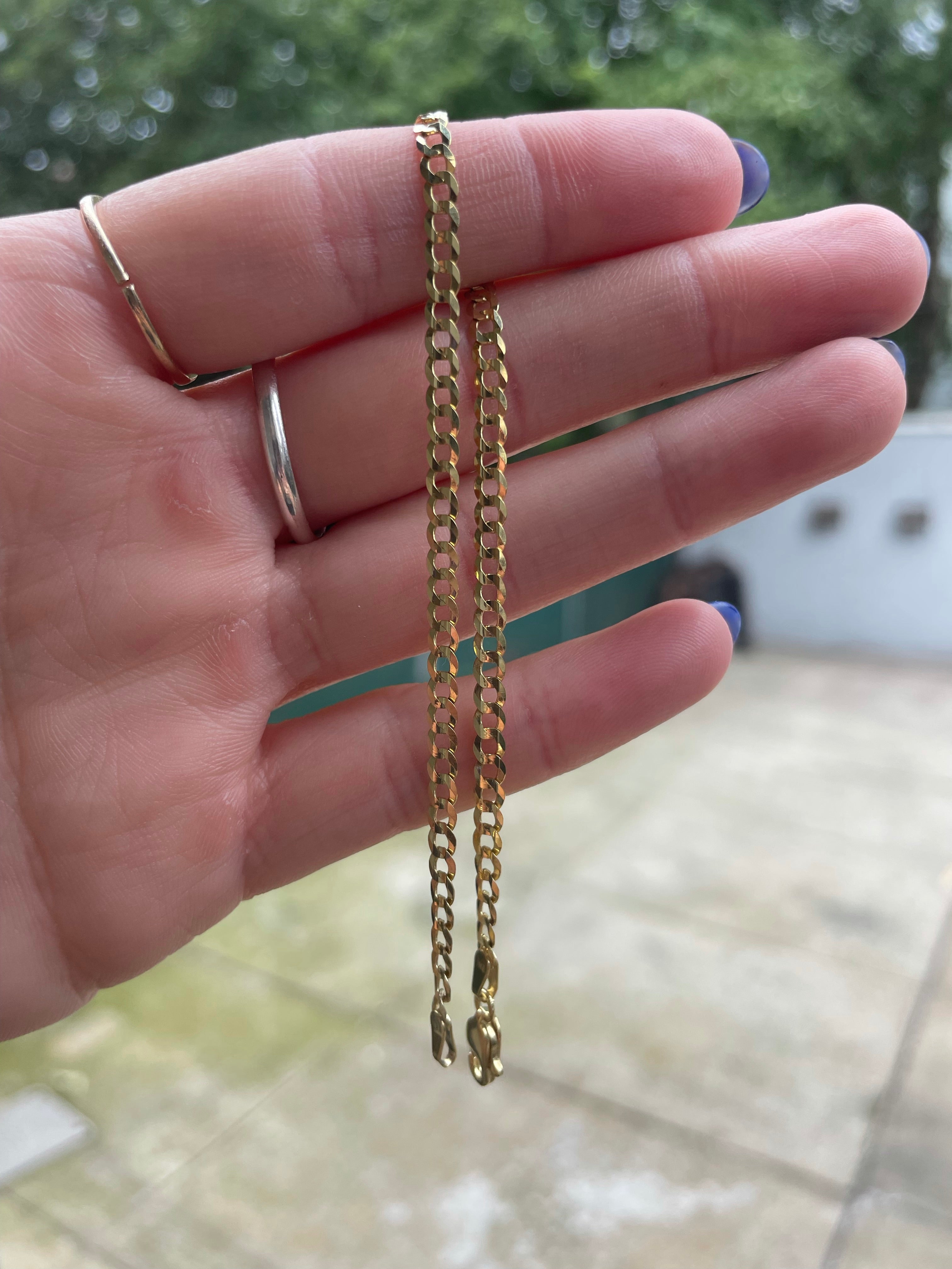 Flat Dainty Curb Chain Bracelet