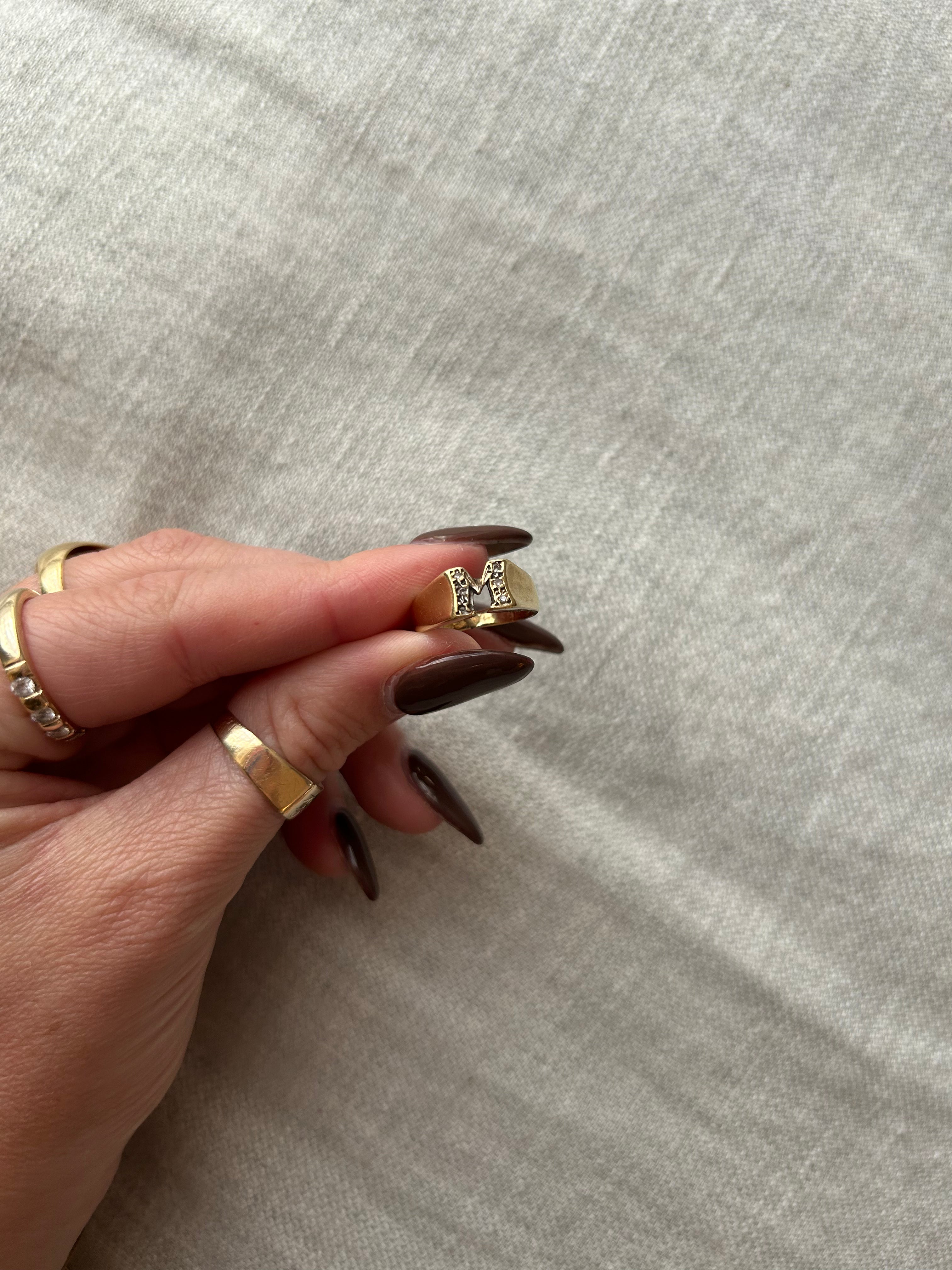 Diamond M ring
