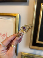 Amethyst Diamond Bangle