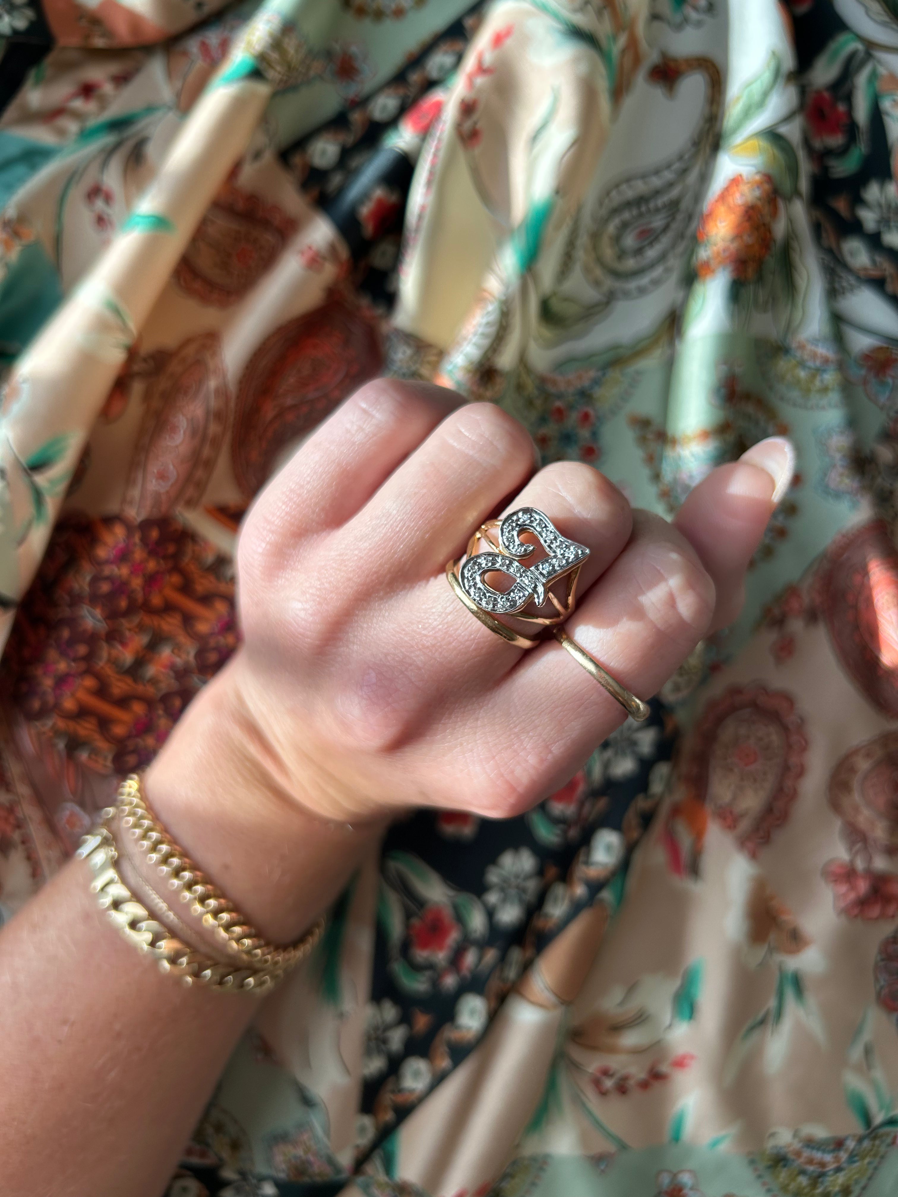 Diamond J Ring