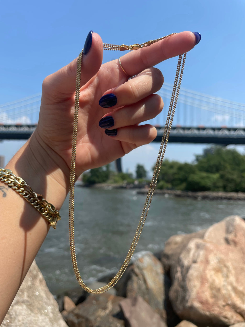 17” Vintage layered ball chain