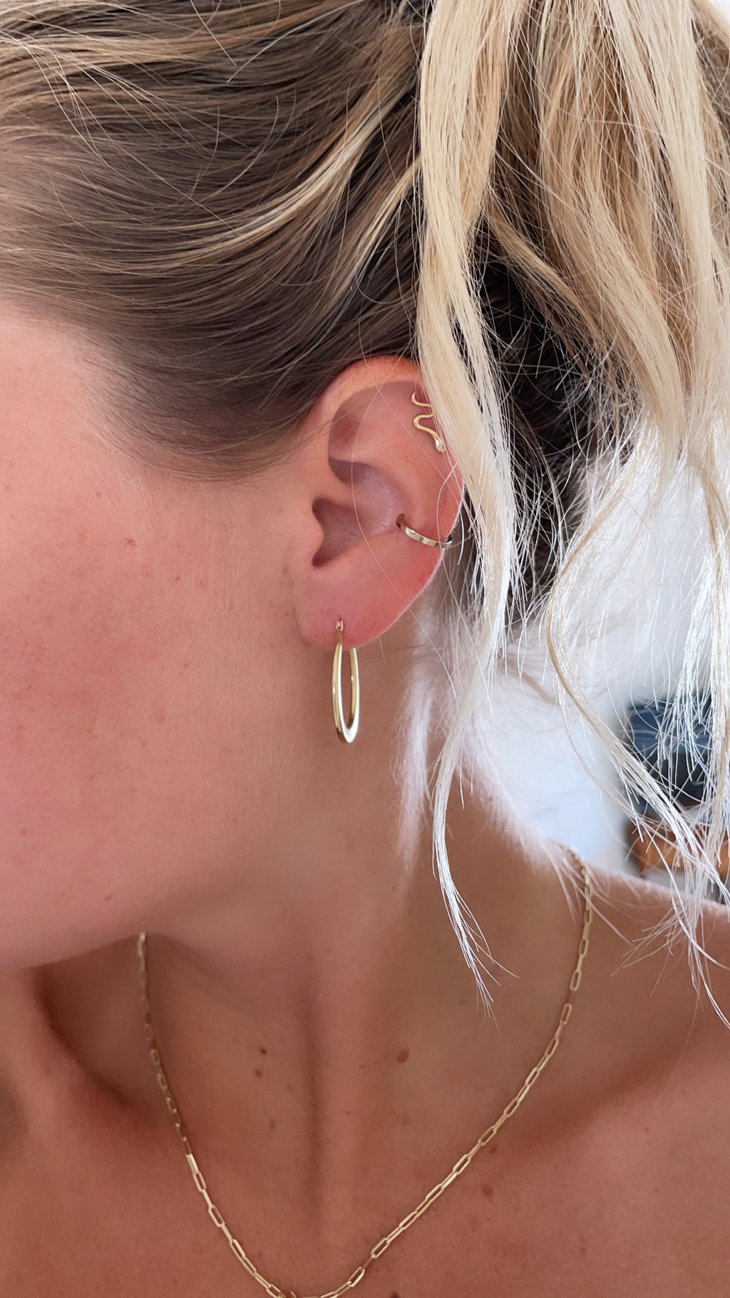 Flat oval vintage hoops