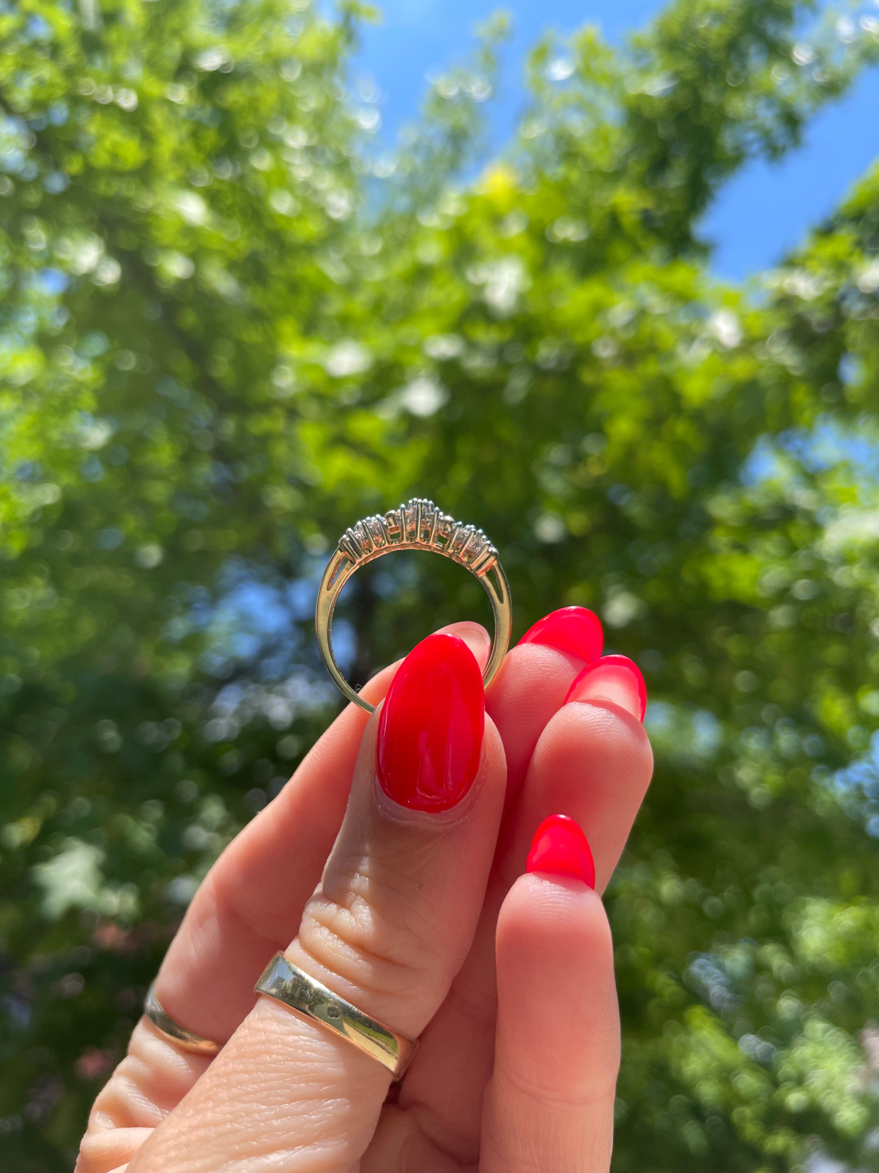 Vintage Floral Diamond Cluster Ring