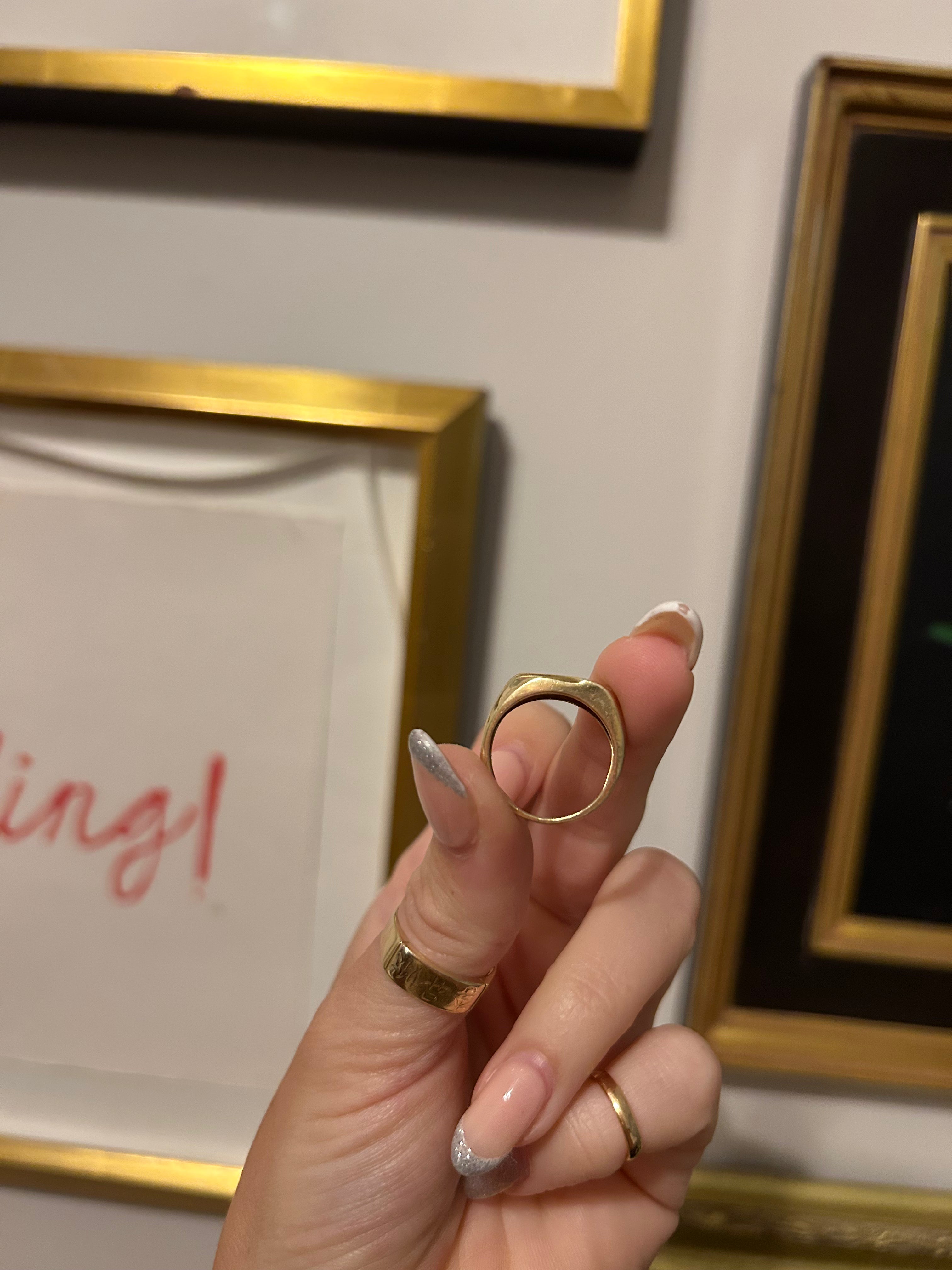 Diamond Square Signet Ring