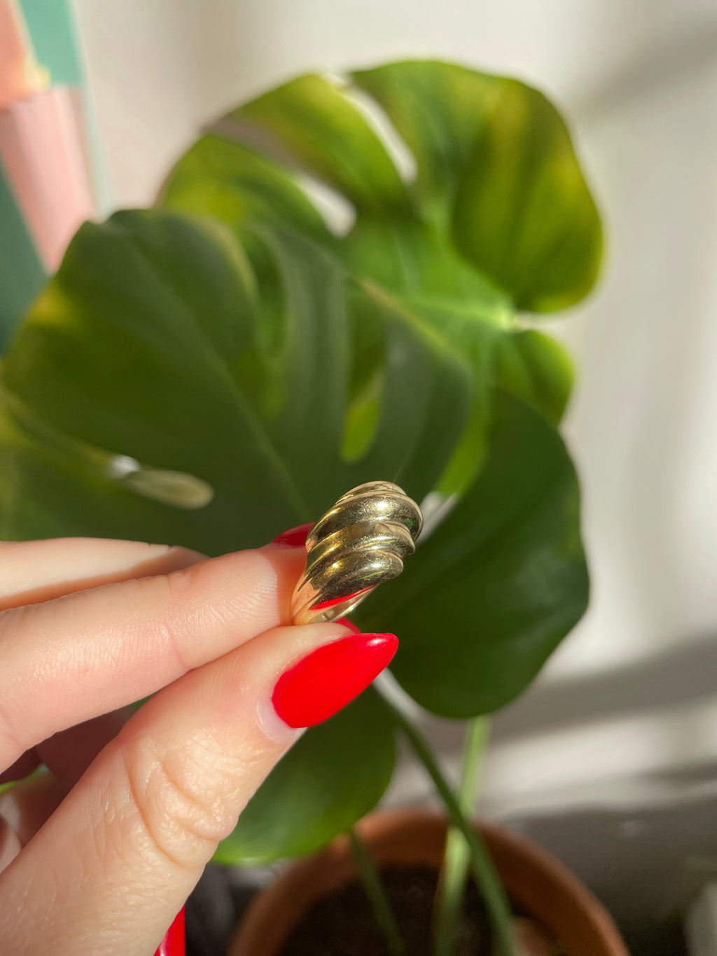 Vintage Puffy Croissant Ring