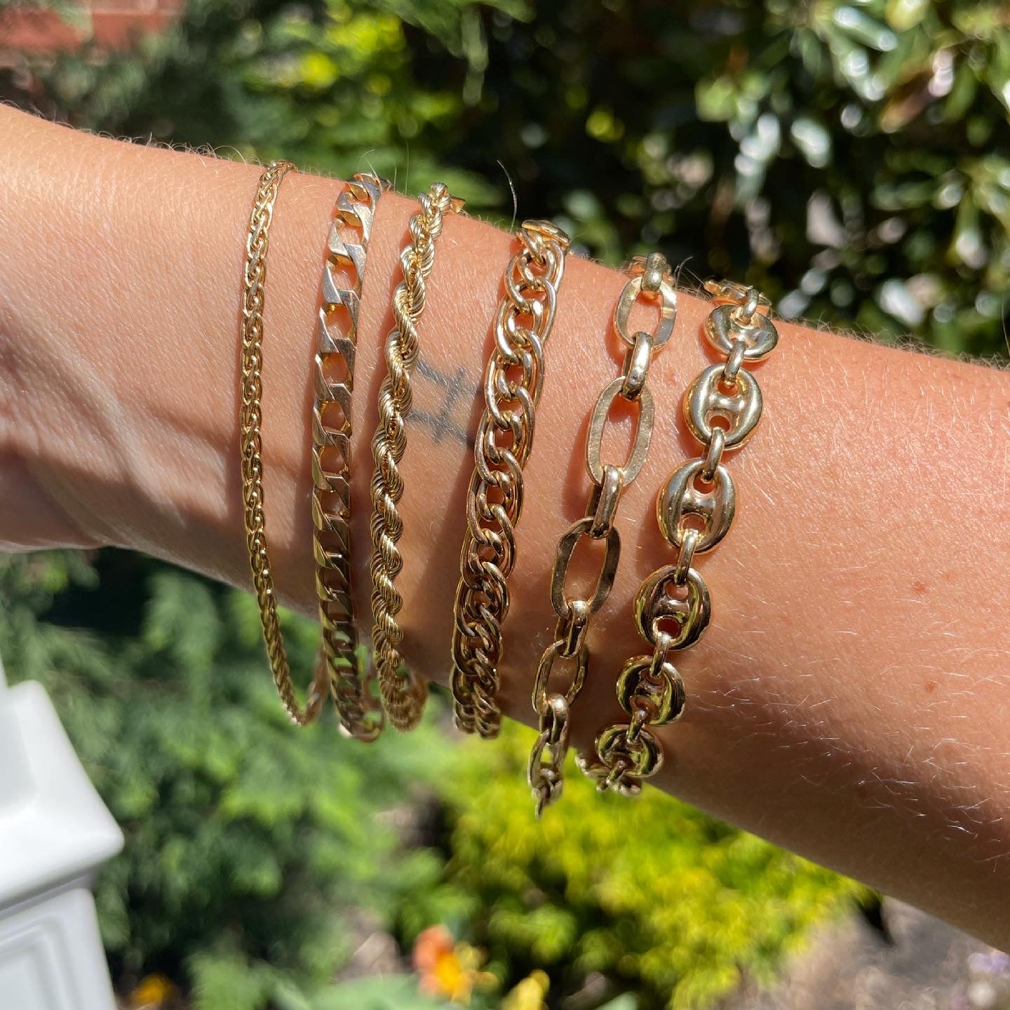 Vintage link bracelet, 7.5”