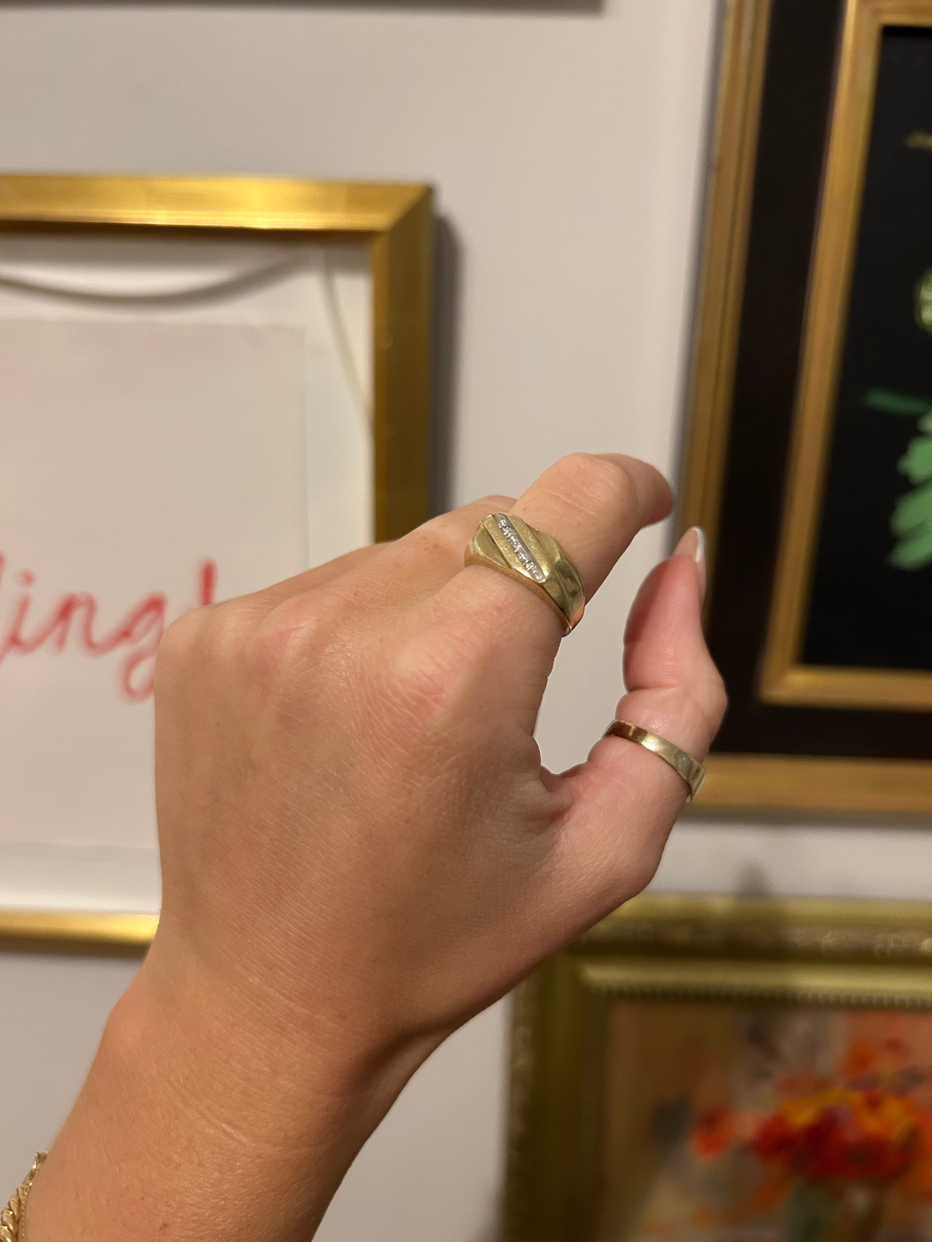 Diamond Square Signet Ring