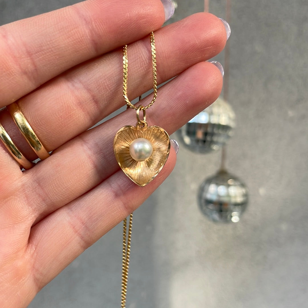 Pearl Heart Charm