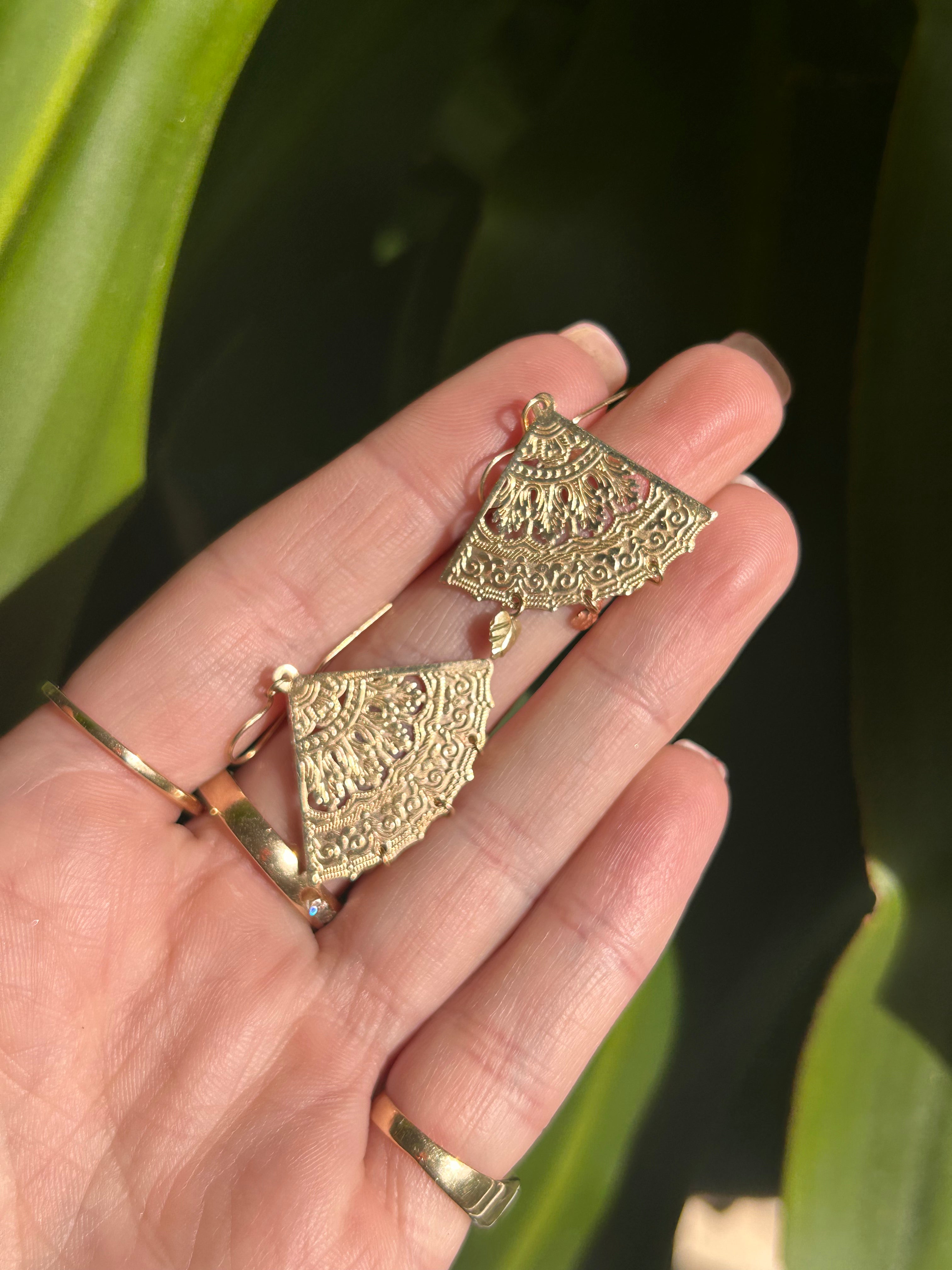 Ornate Fan Earrings