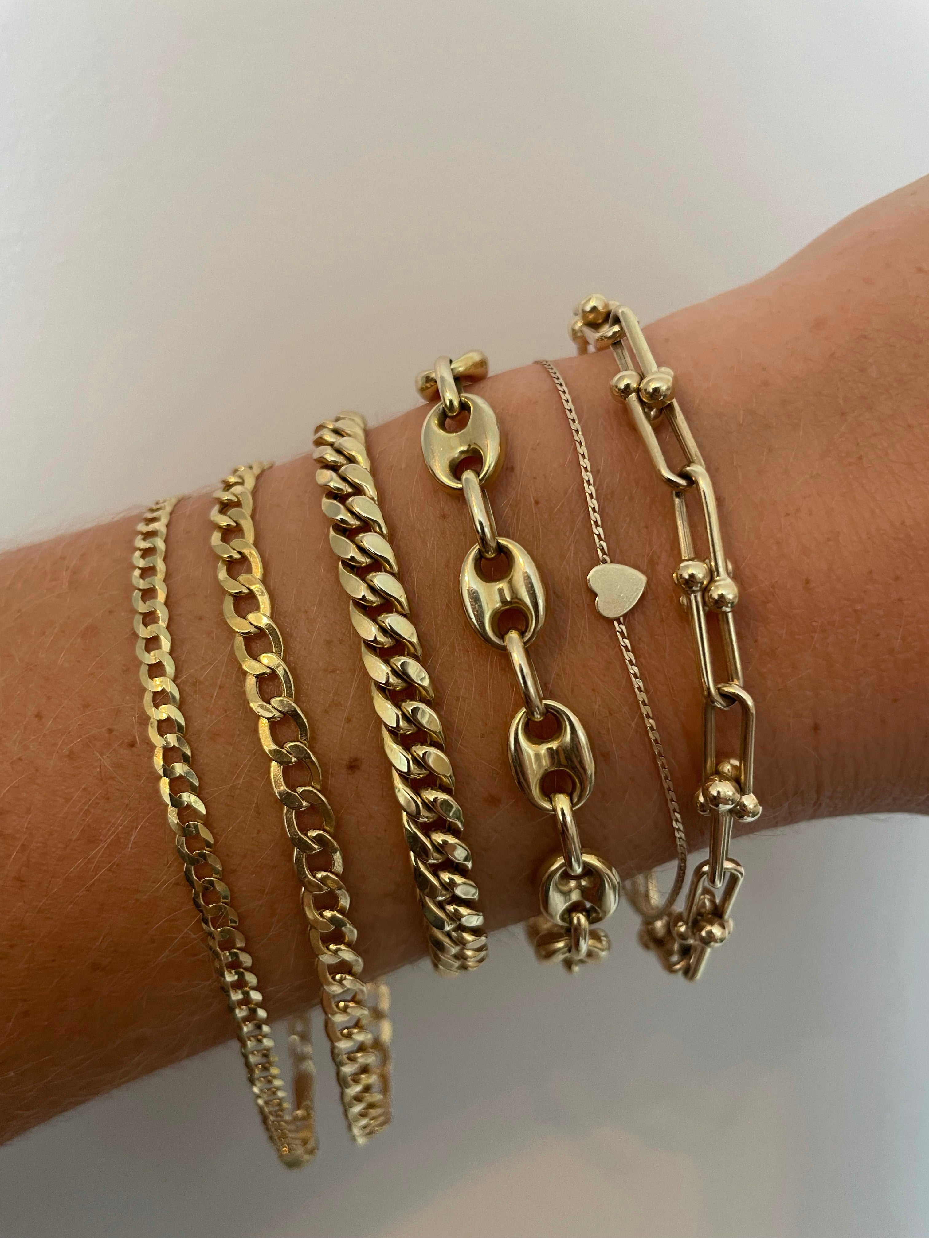 Flat Dainty Curb Chain Bracelet