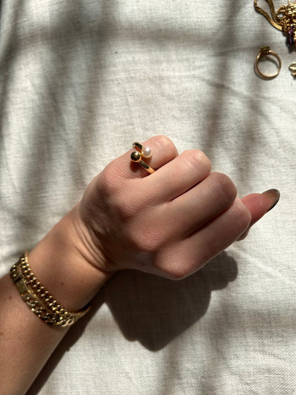 Pearl Gold Ball Clip Ons