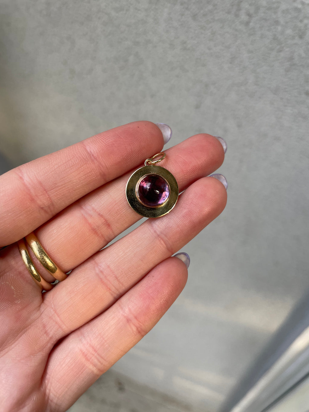Amethyst Disk Pendant