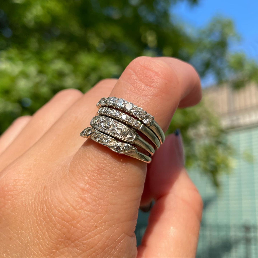 Vintage Dainty Diamond Stacker