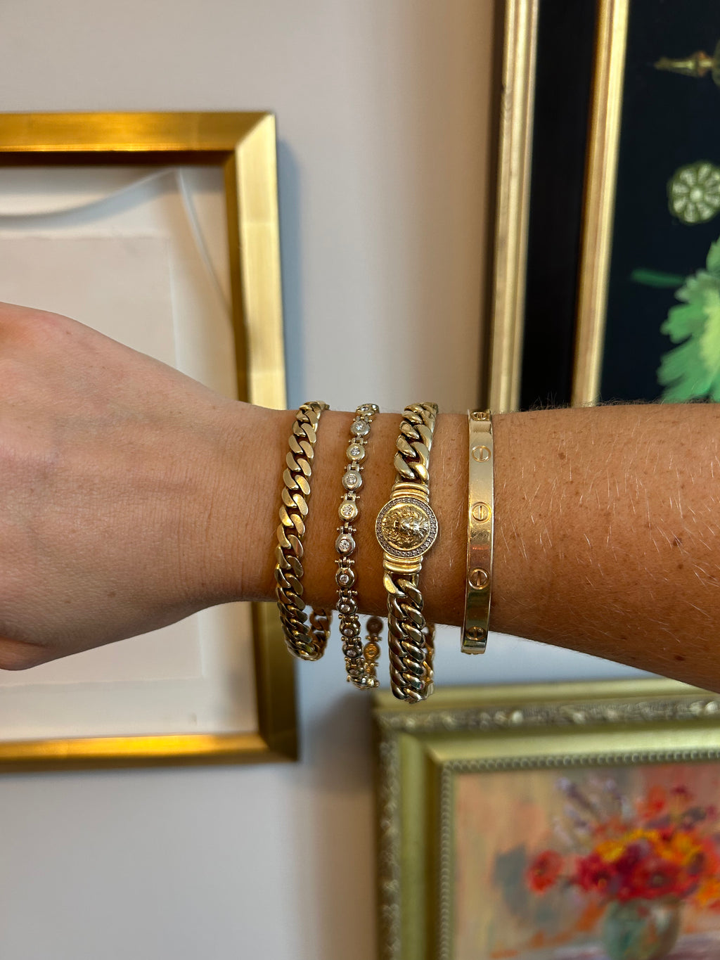 Diamond Lion Curb Bracelet