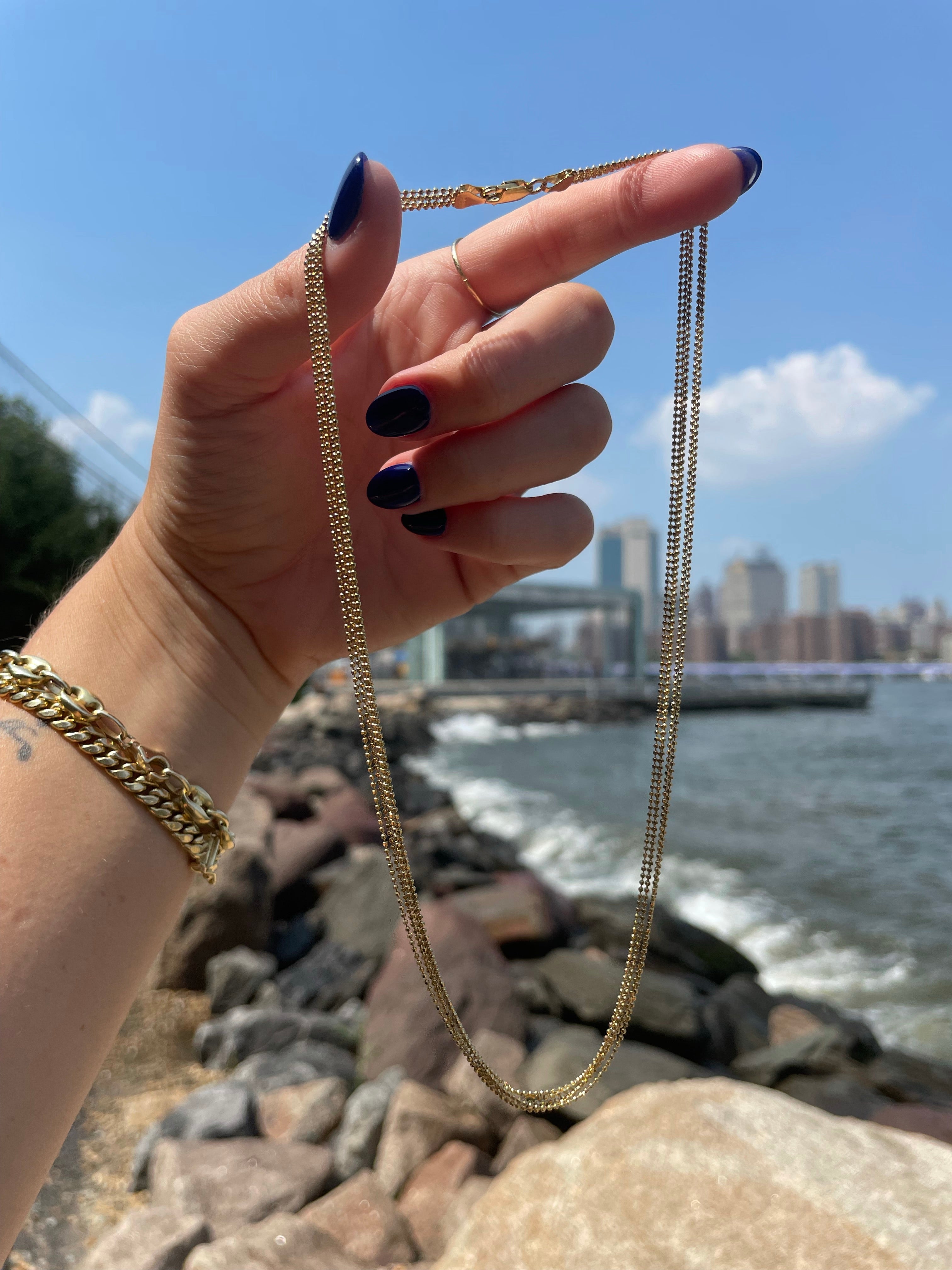 17” Vintage layered ball chain