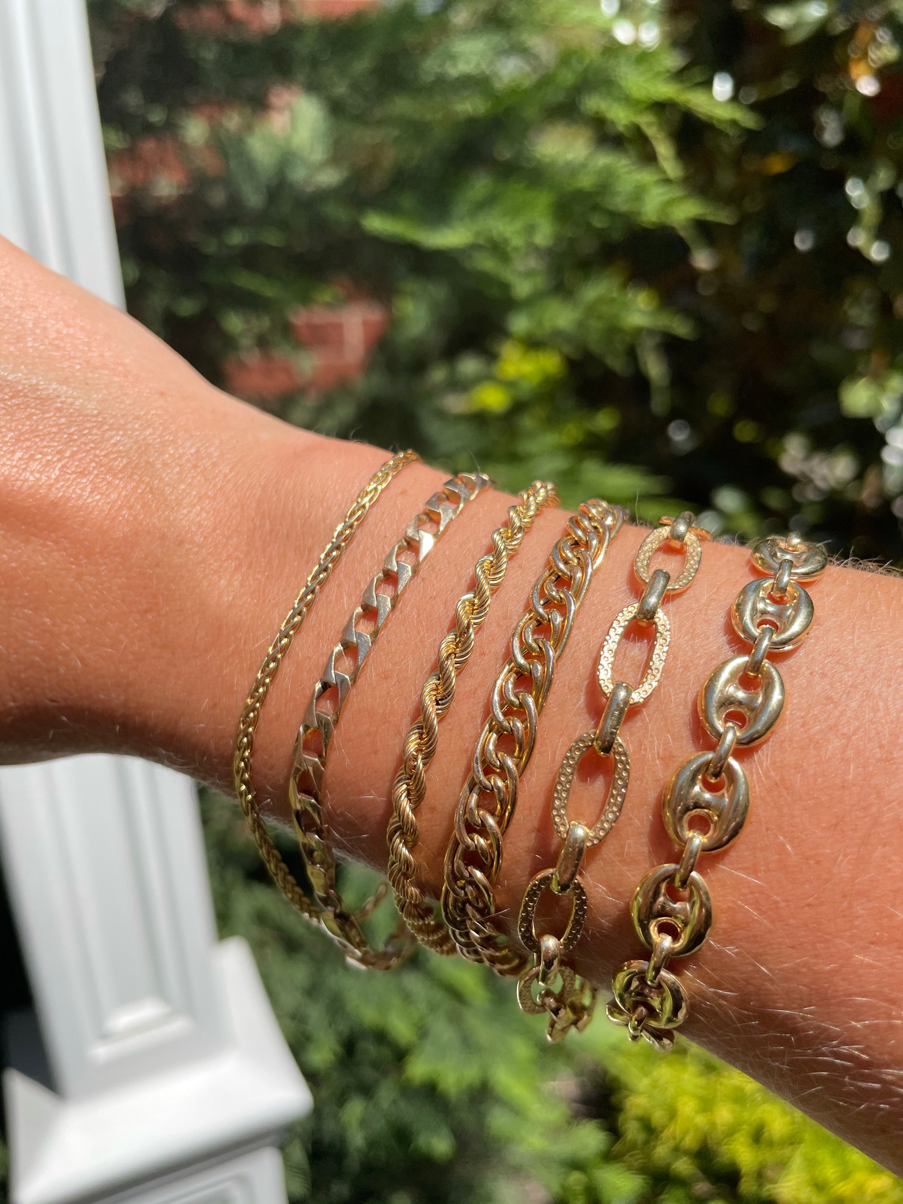 Vintage link bracelet, 7.5”