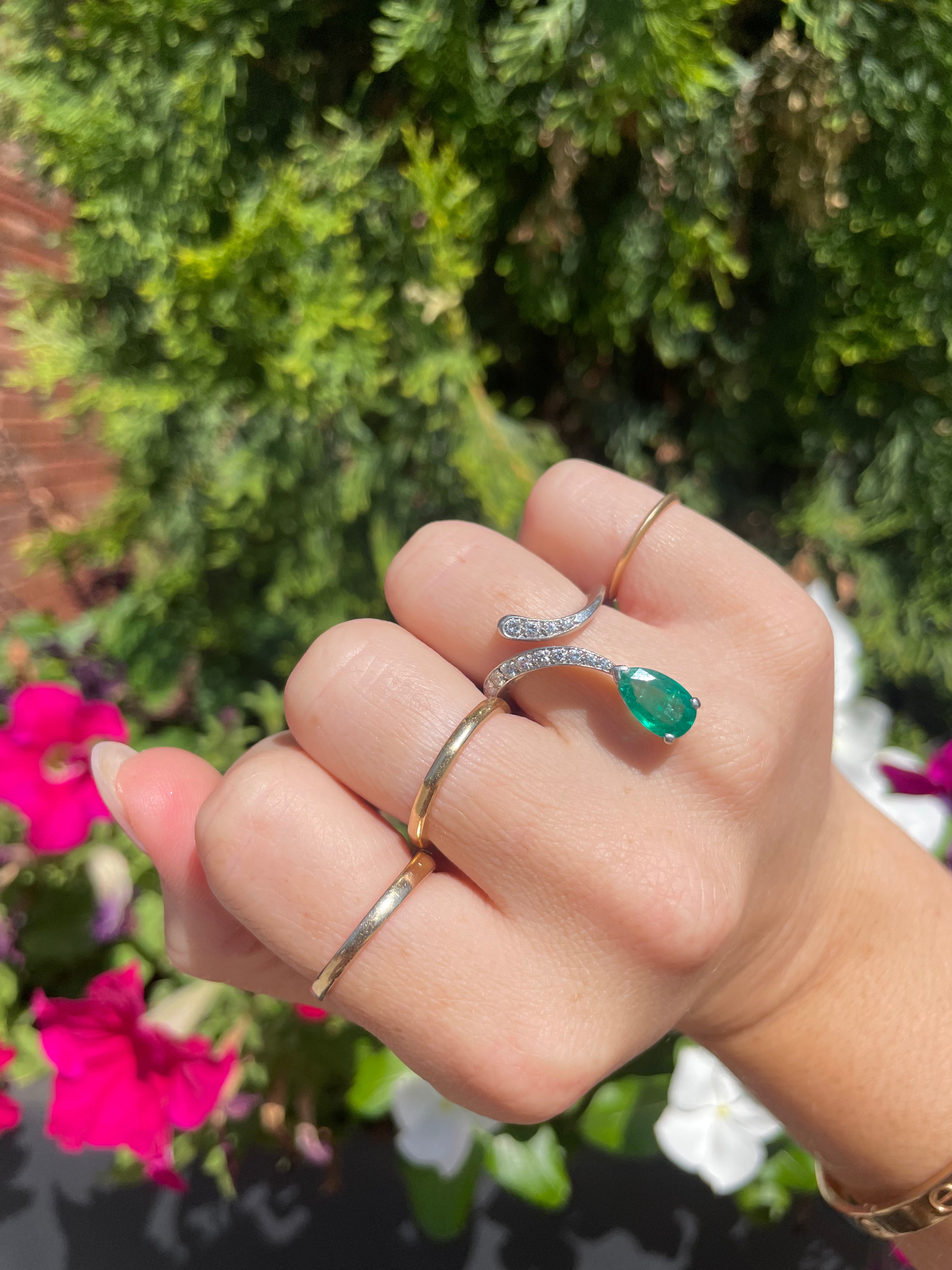 Emerald Snake Ring