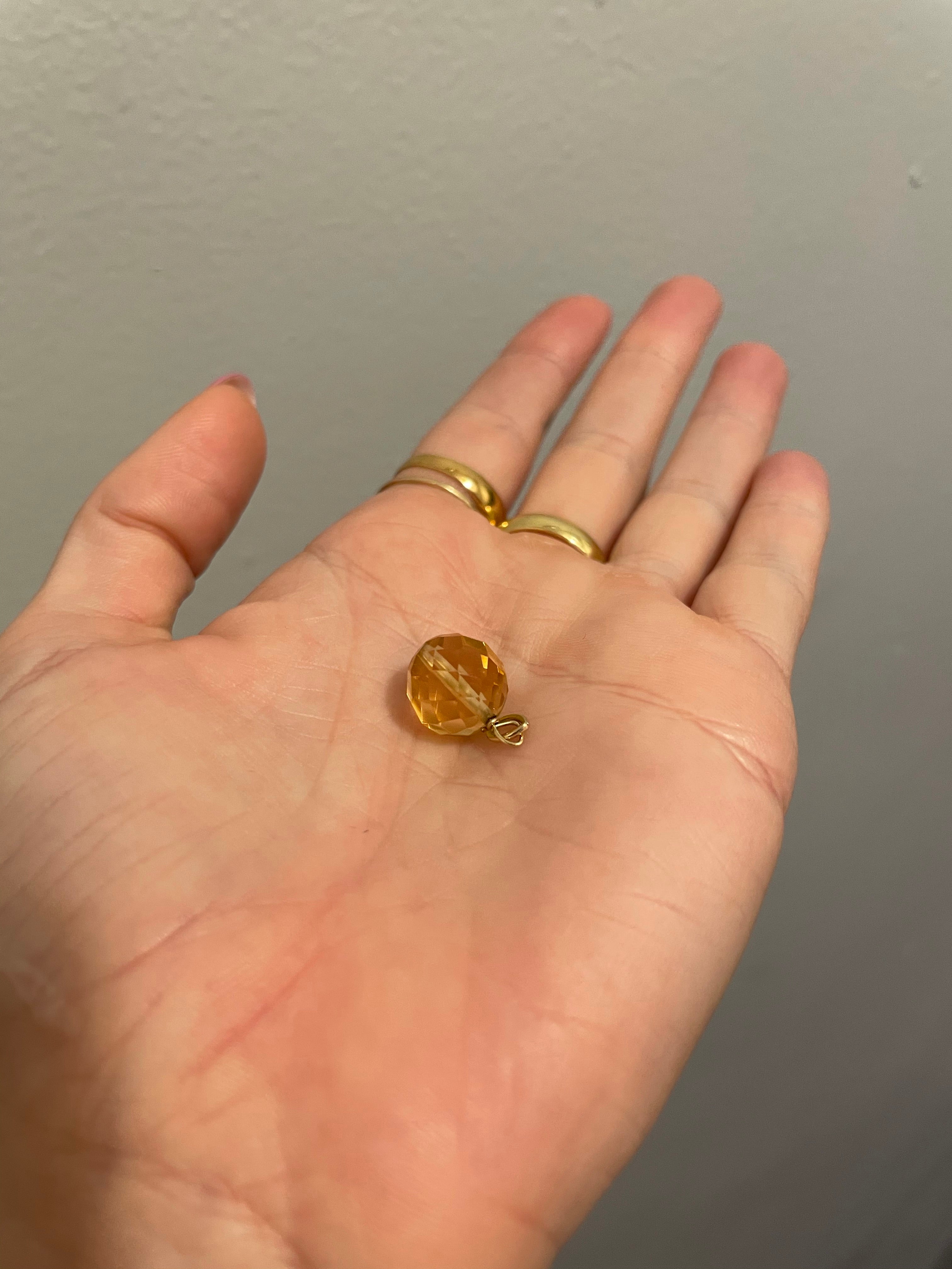 Vintage citrine disco charm