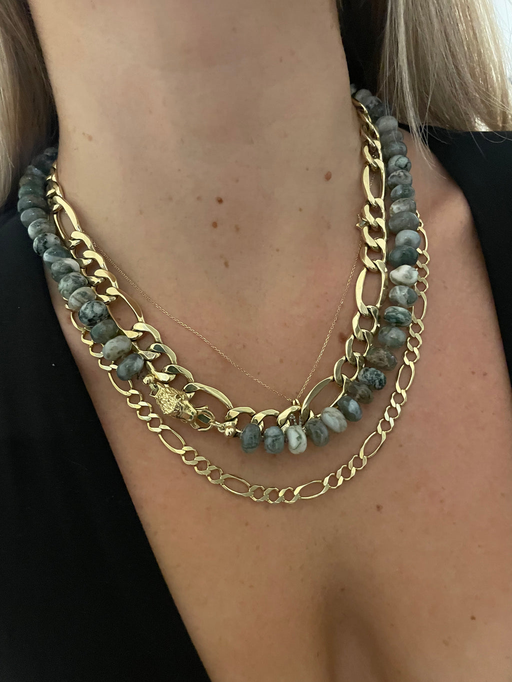 Moss Agate Lion Necklace