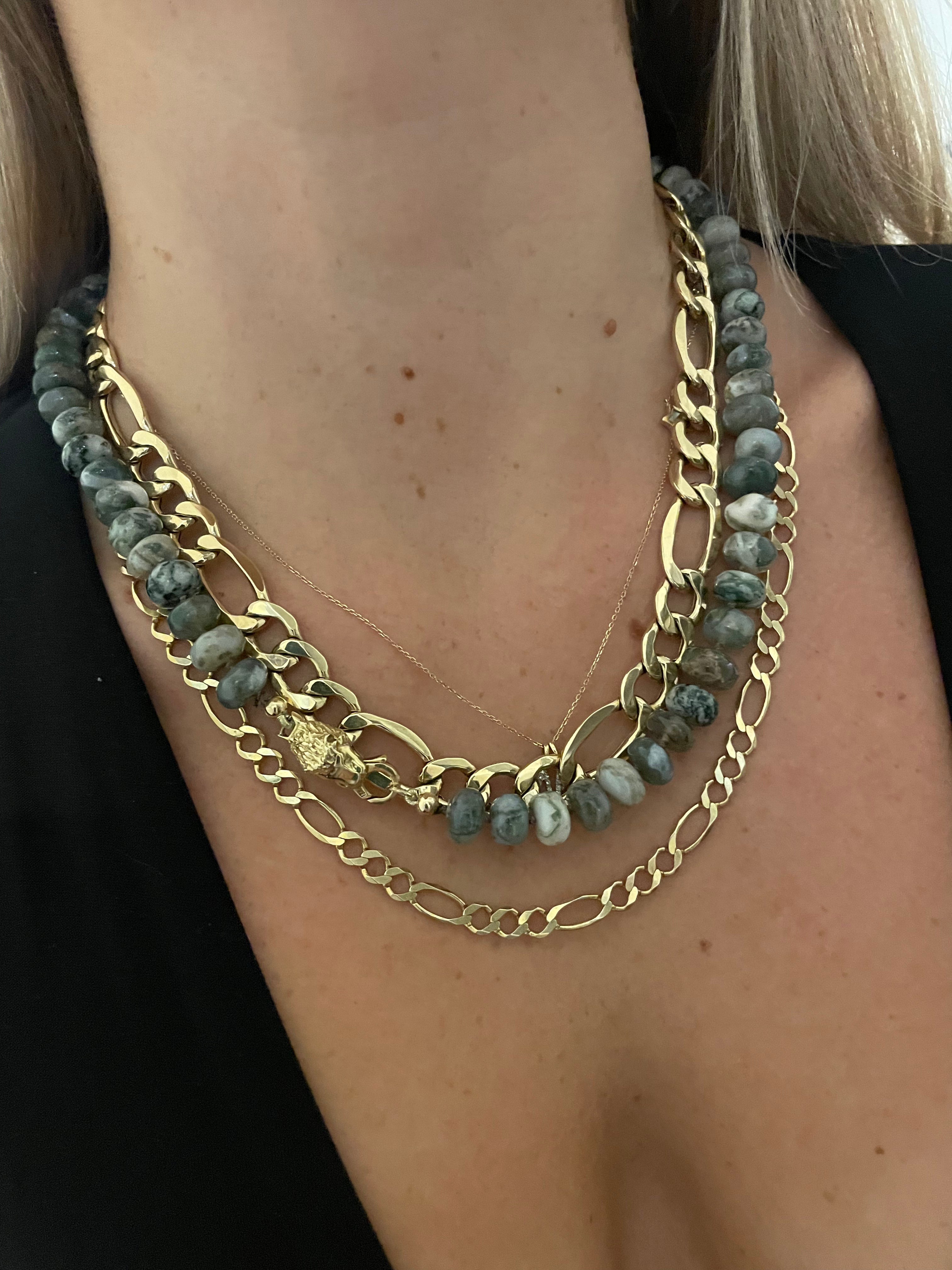 Moss Agate Lion Necklace