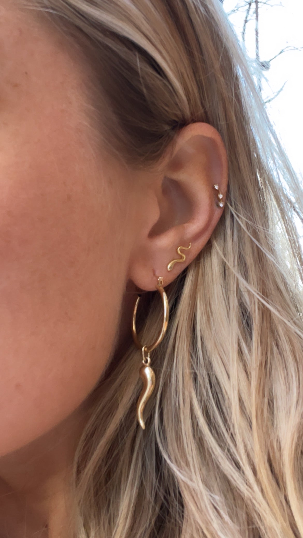 Vintage italian horn charm