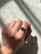 Double Amethyst Heart Ring