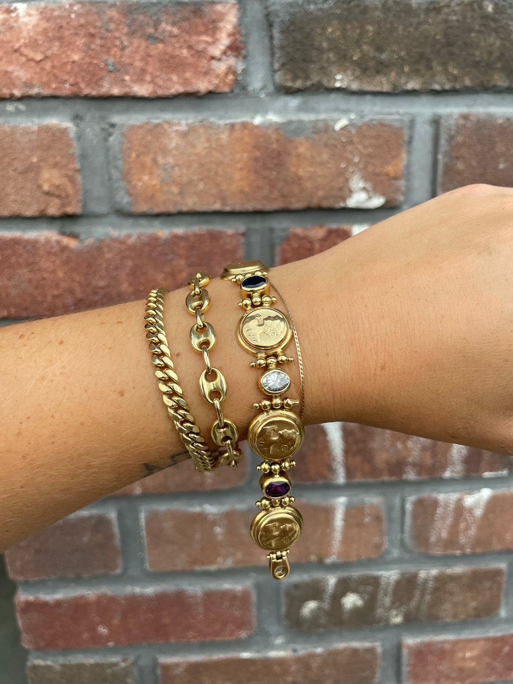 Vintage Lady Fatima Gemstone Bracelet