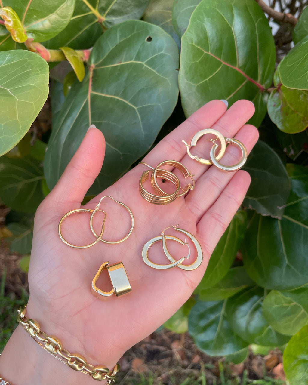 Flat oval vintage hoops