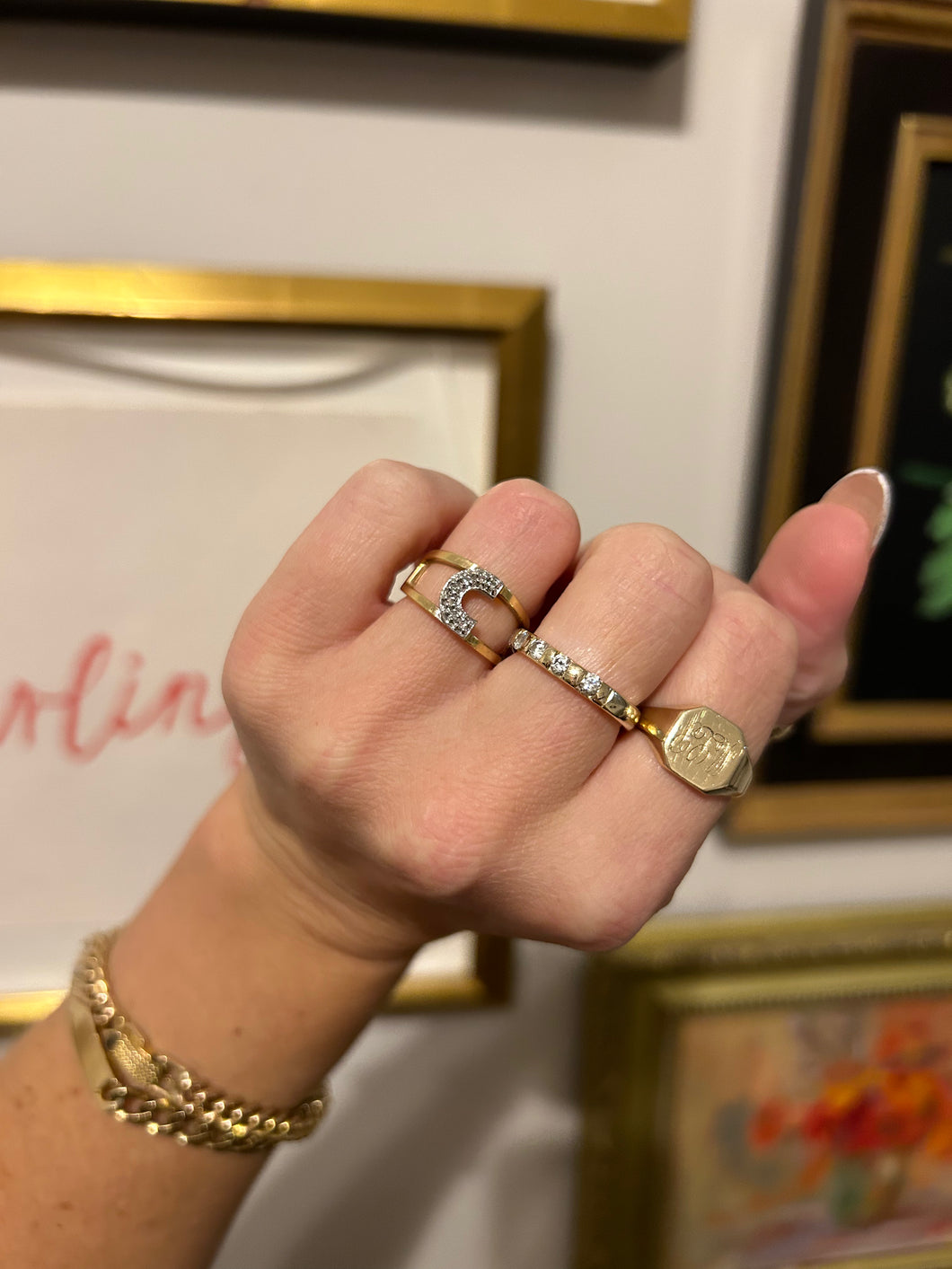 Diamond C Ring