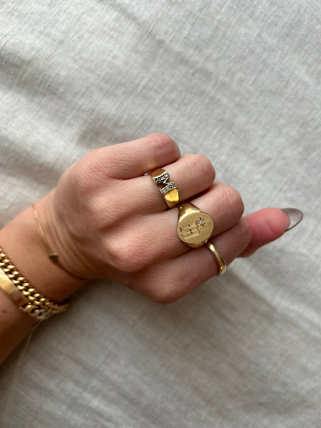 Diamond M ring