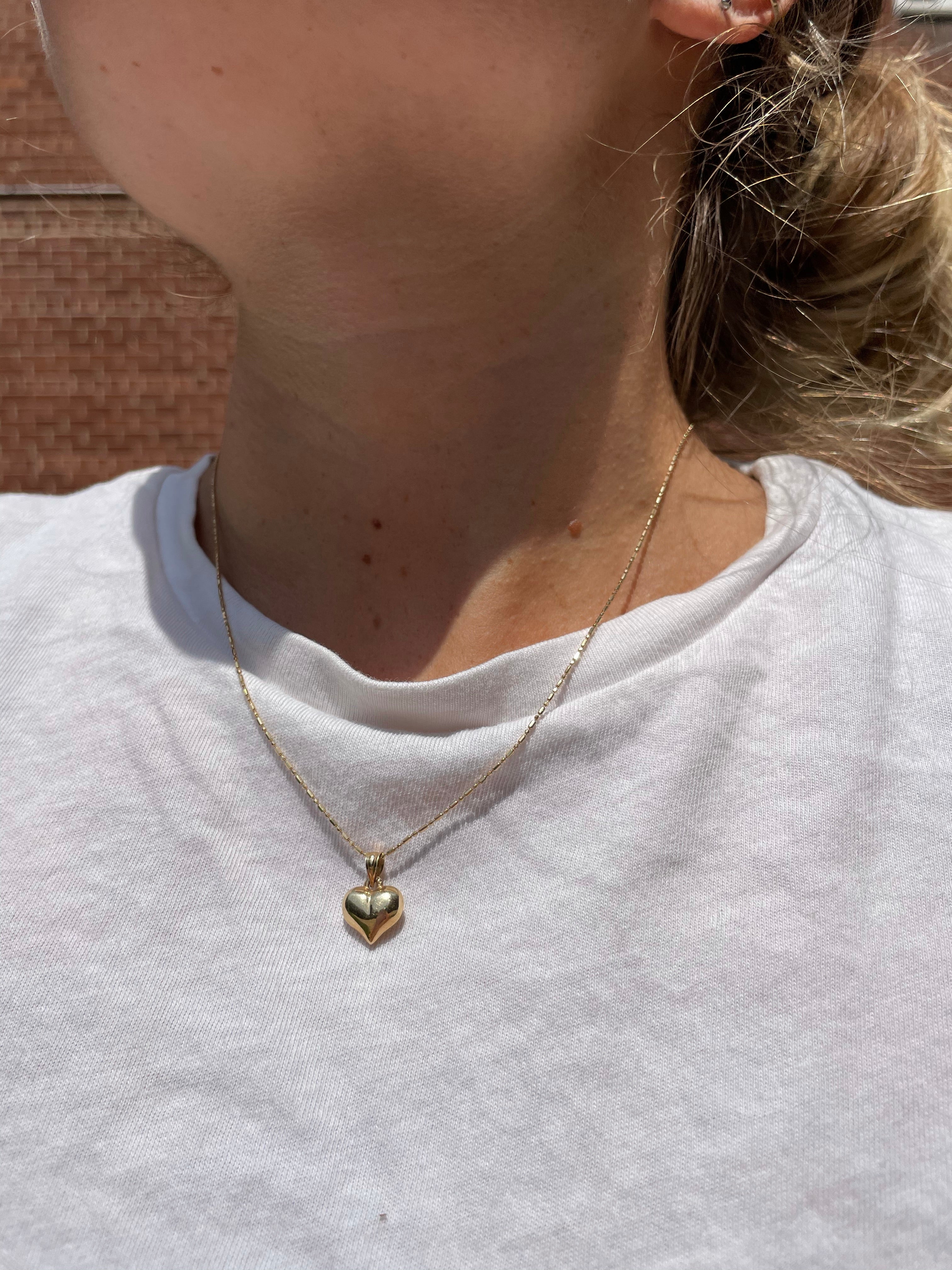 Vintage puffy heart charm