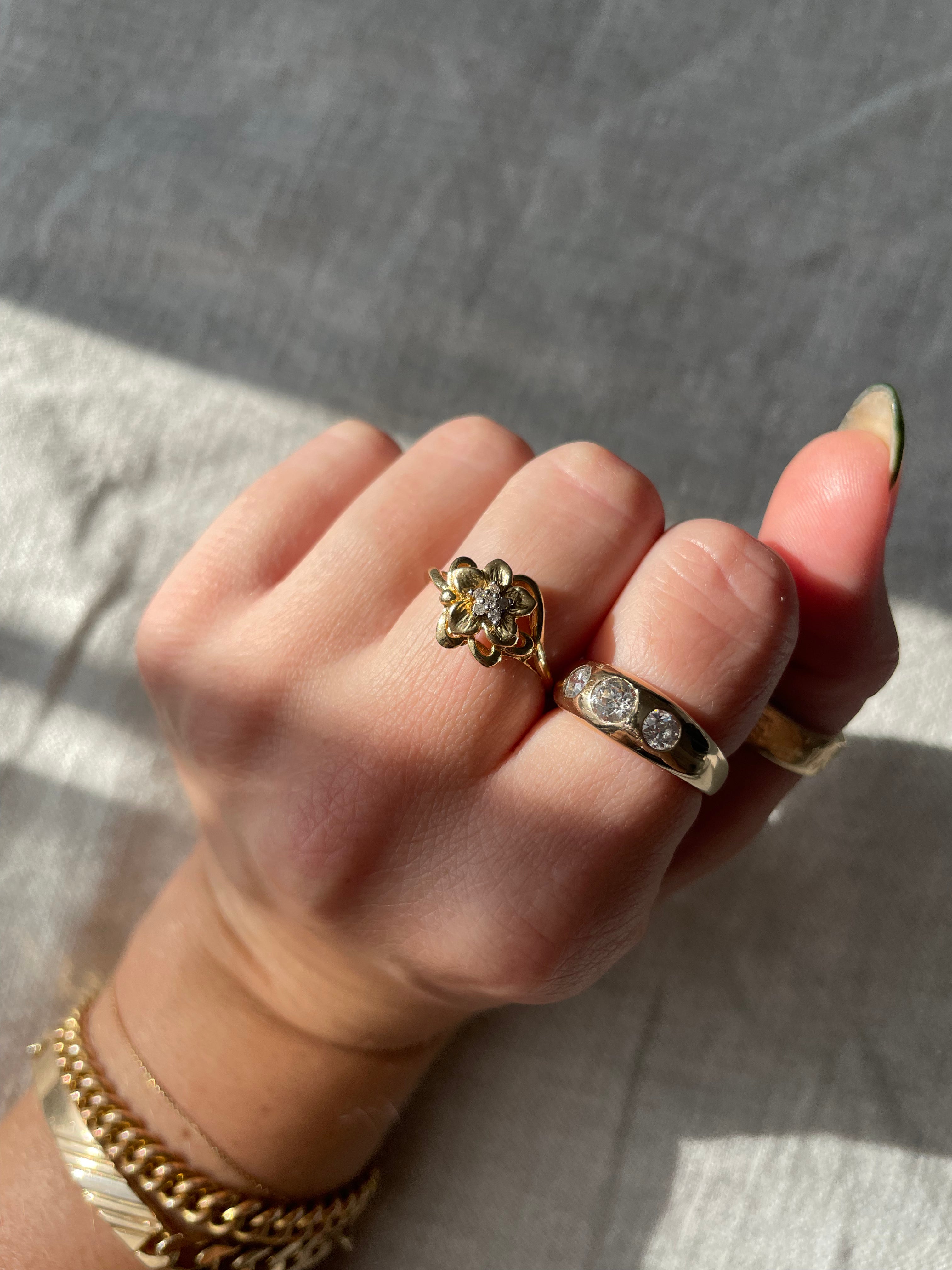 Diamond Flower Ring