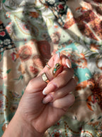 Peridot Emerald Diamond Ring