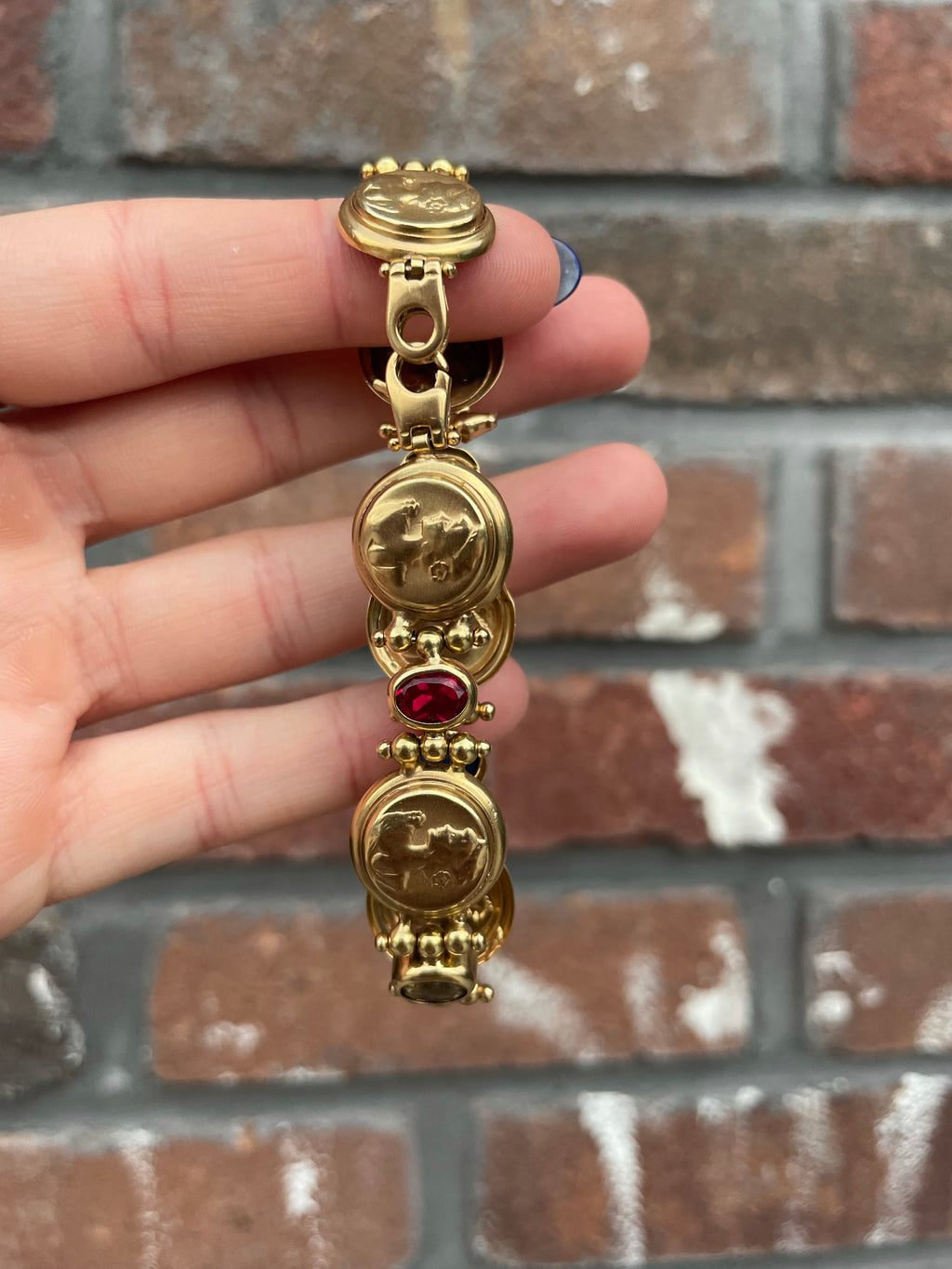 Vintage Lady Fatima Gemstone Bracelet