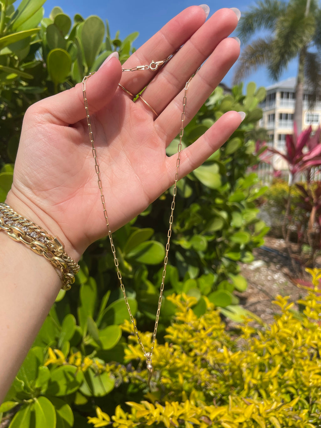 Dainty paperclip chain
