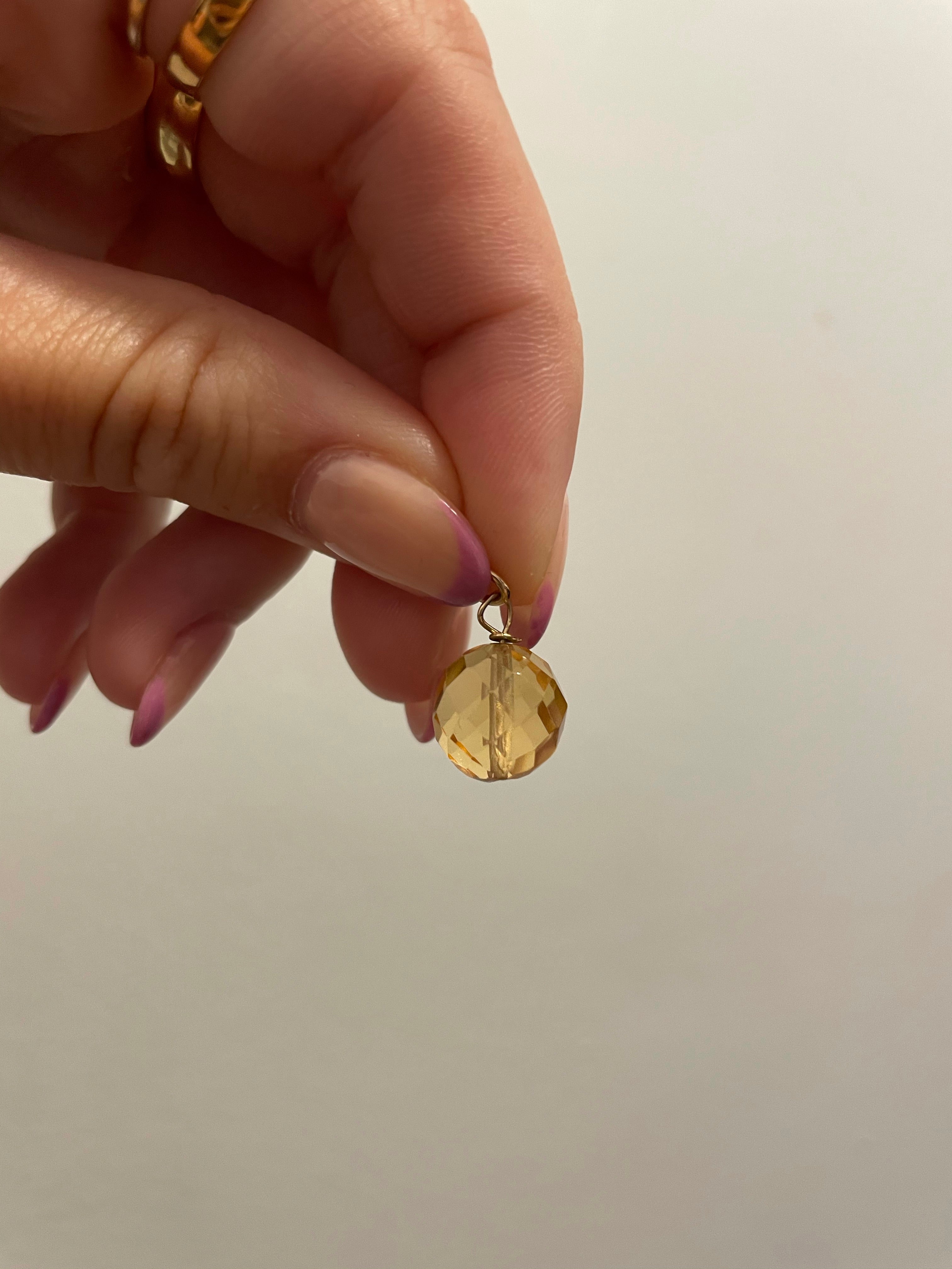 Vintage citrine disco charm