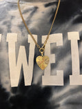 Engine Turned Heart Charm