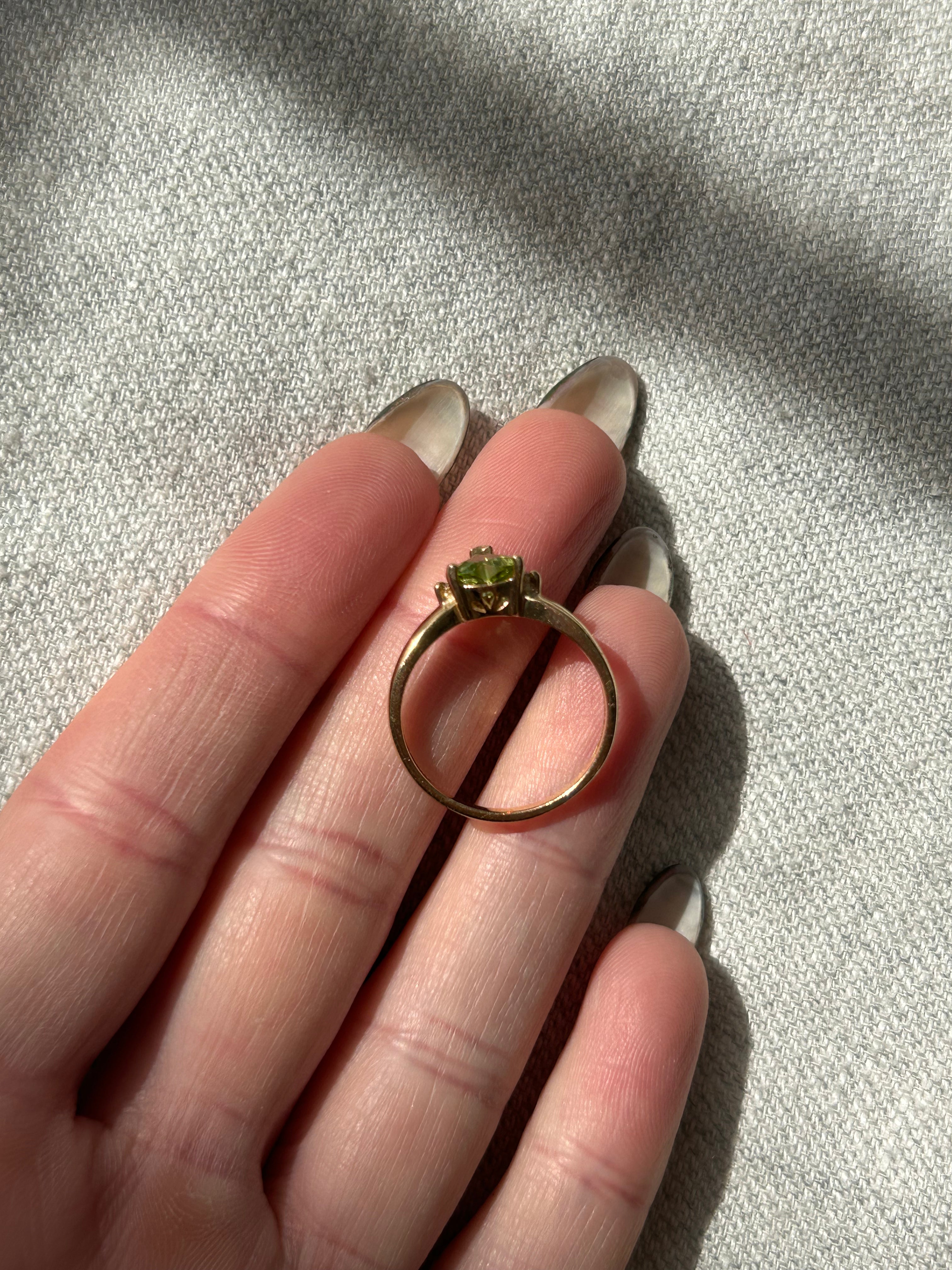 Peridot Heart Ring
