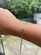 Flat Dainty Curb Chain Bracelet