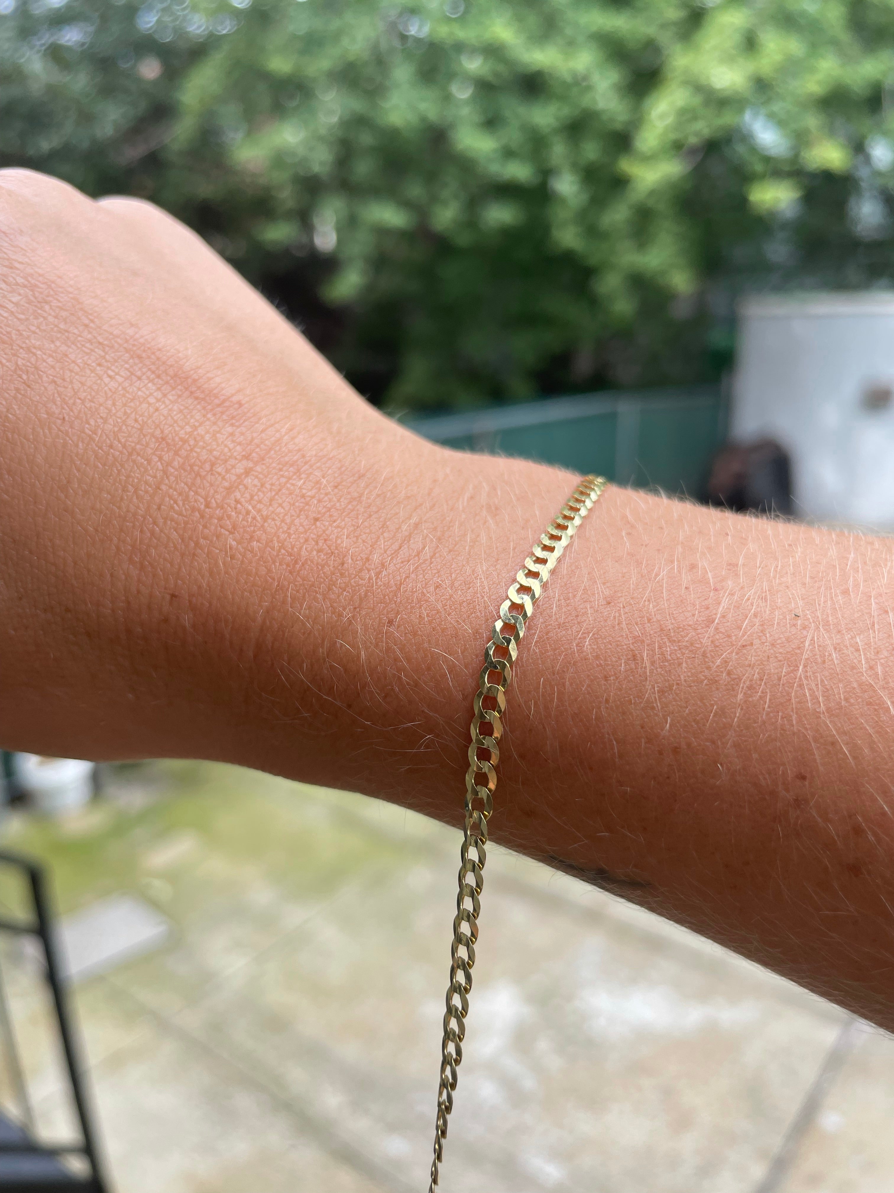 Flat Dainty Curb Chain Bracelet