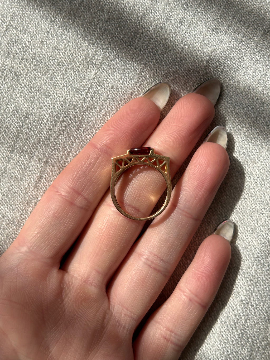 Ruby Square Diamond Ring