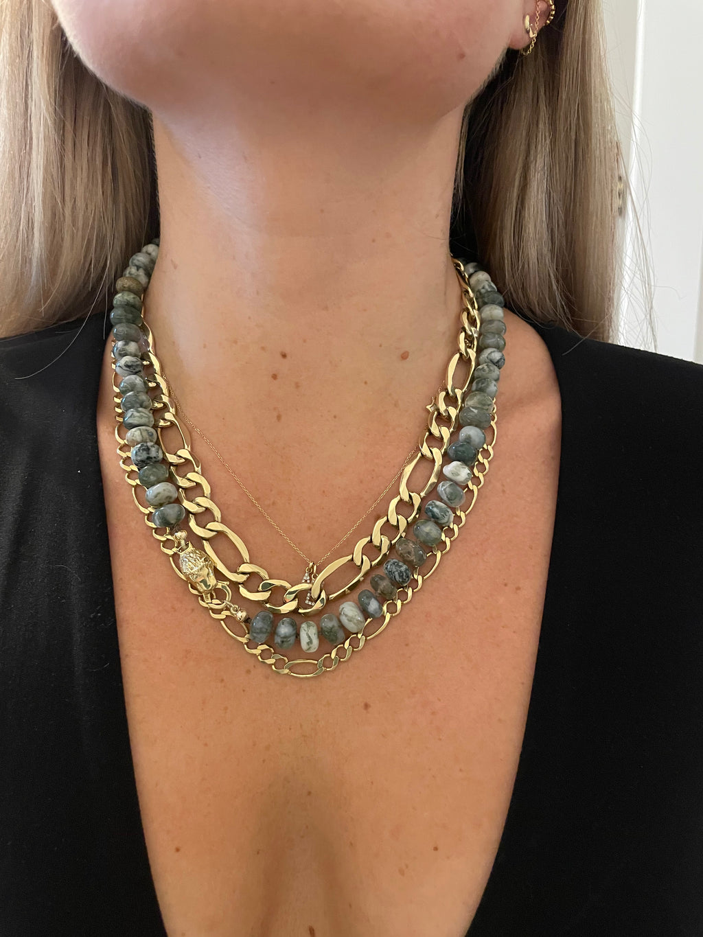 Moss Agate Lion Necklace