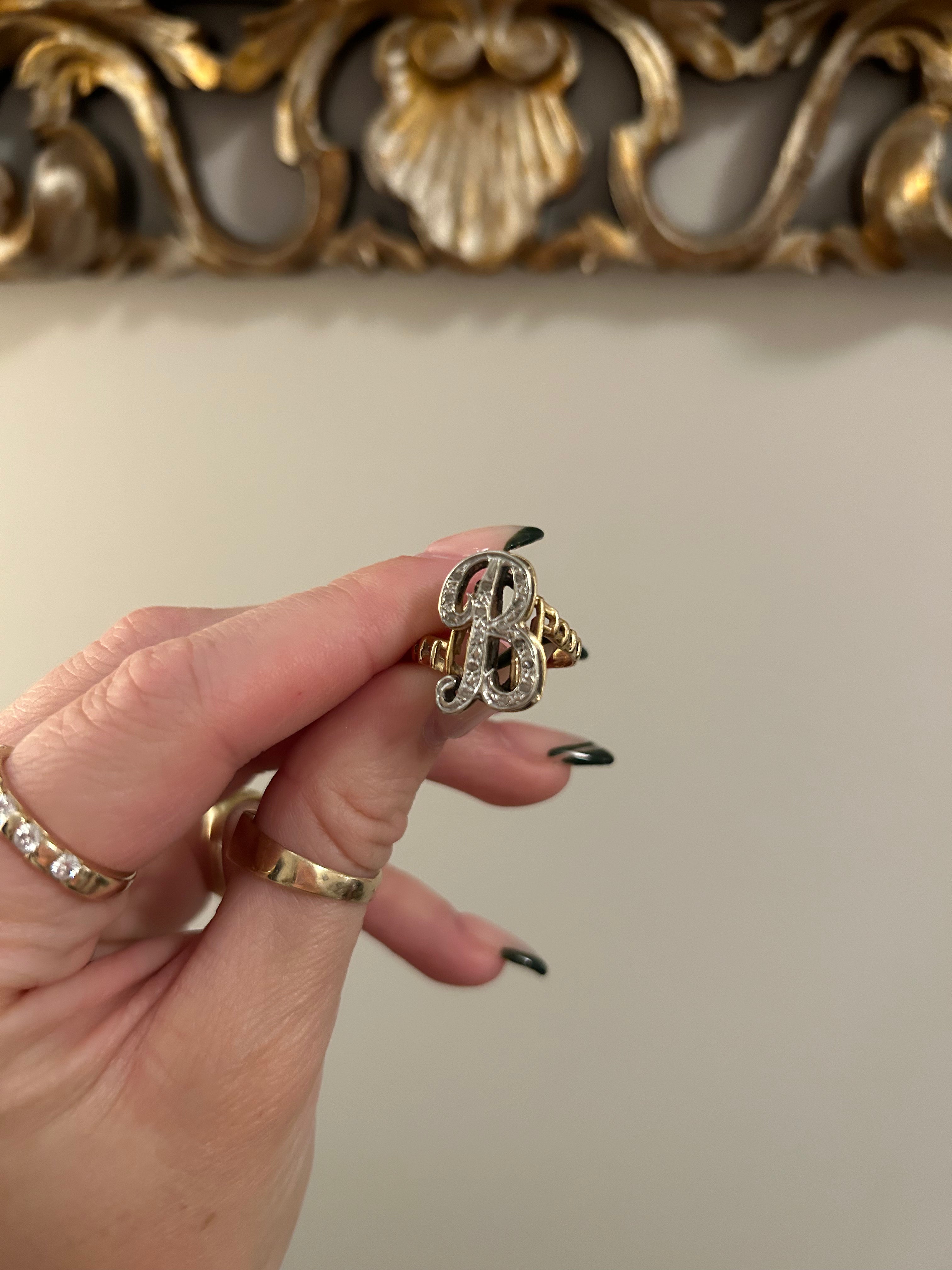 Diamond B Ring