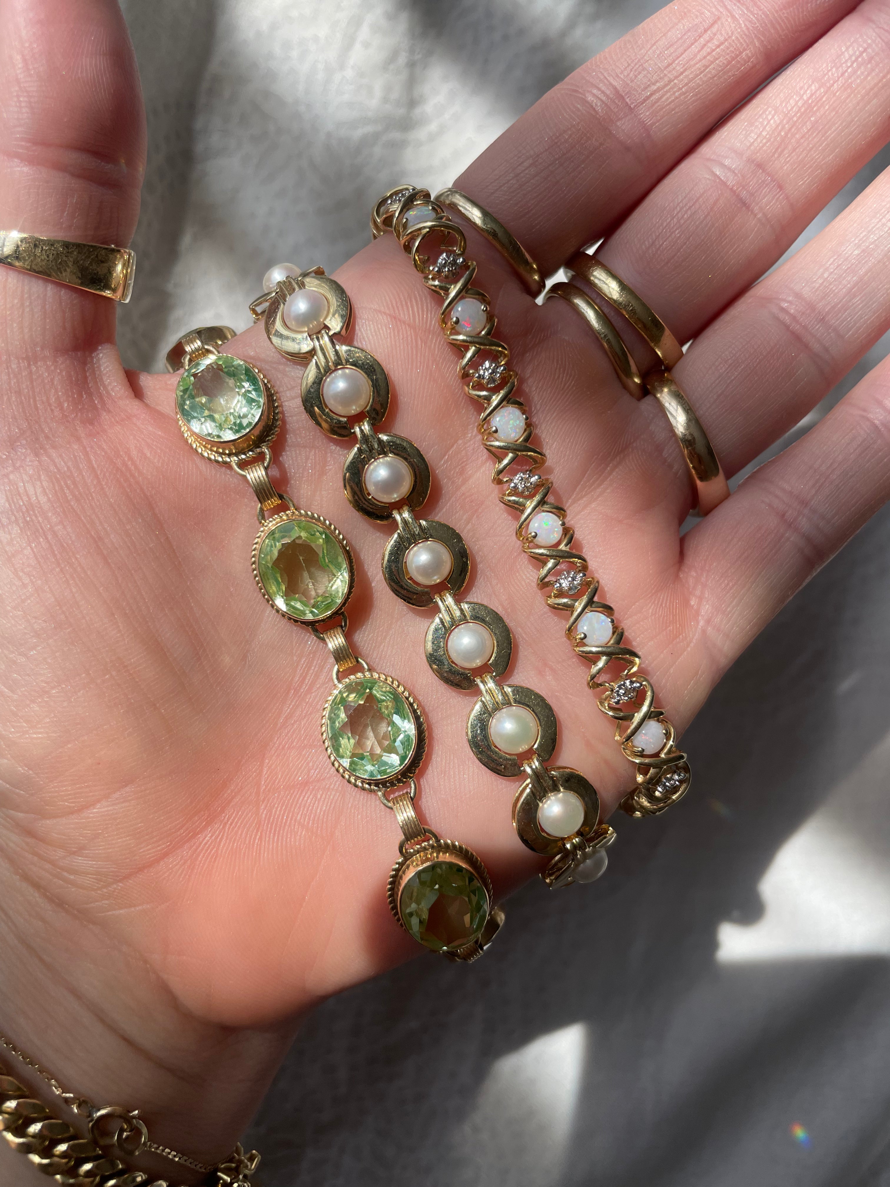 Woven Opal & Diamond Bracelet